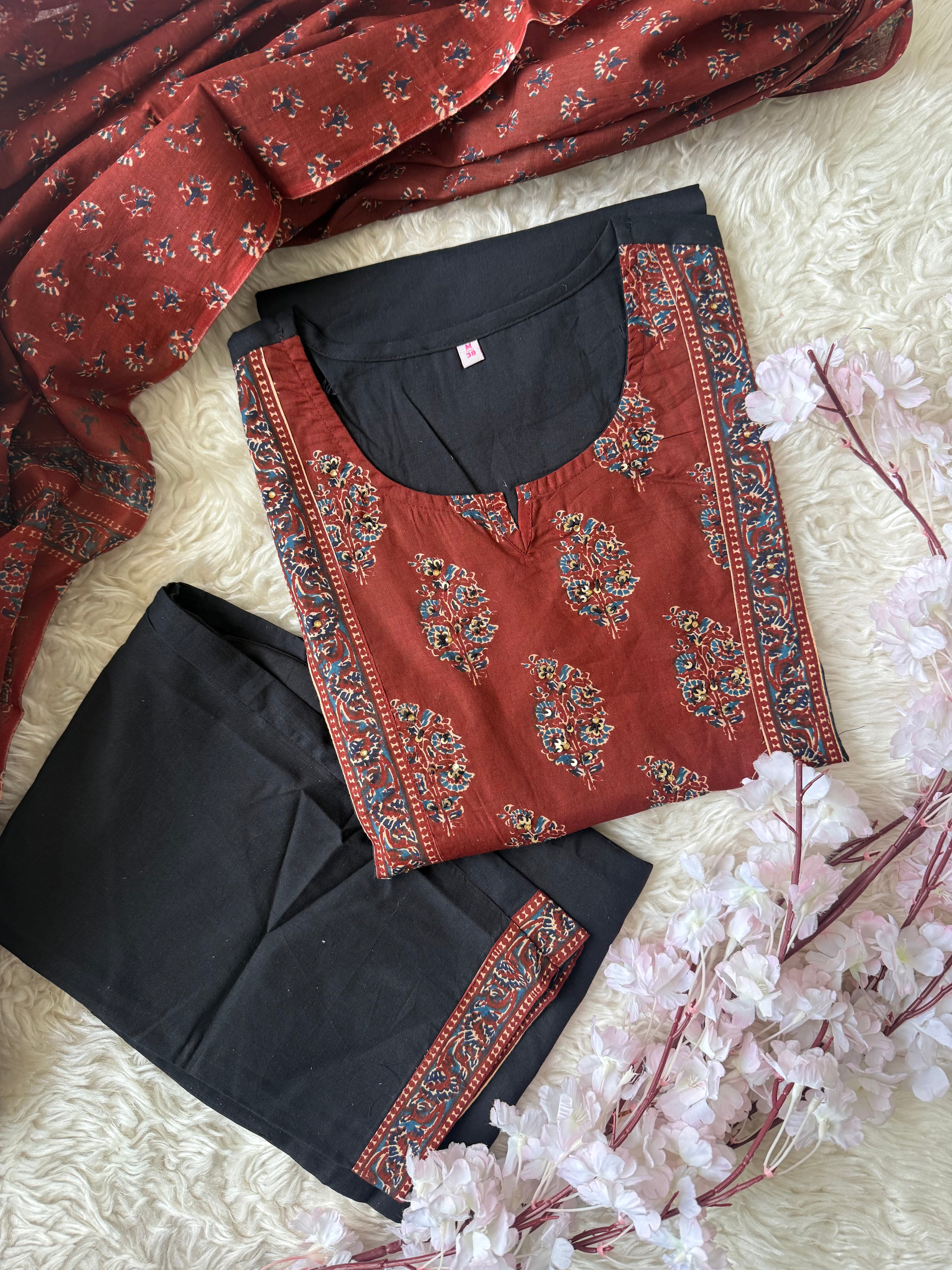 Premium Cotton Kurti Pant Dupatta Set