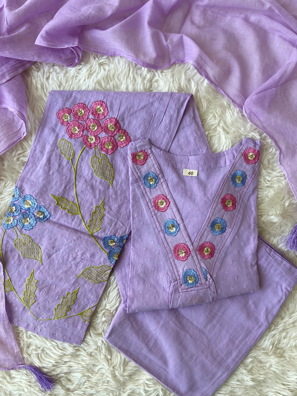 Mul Cotton Kurti Pant Dupatta Set