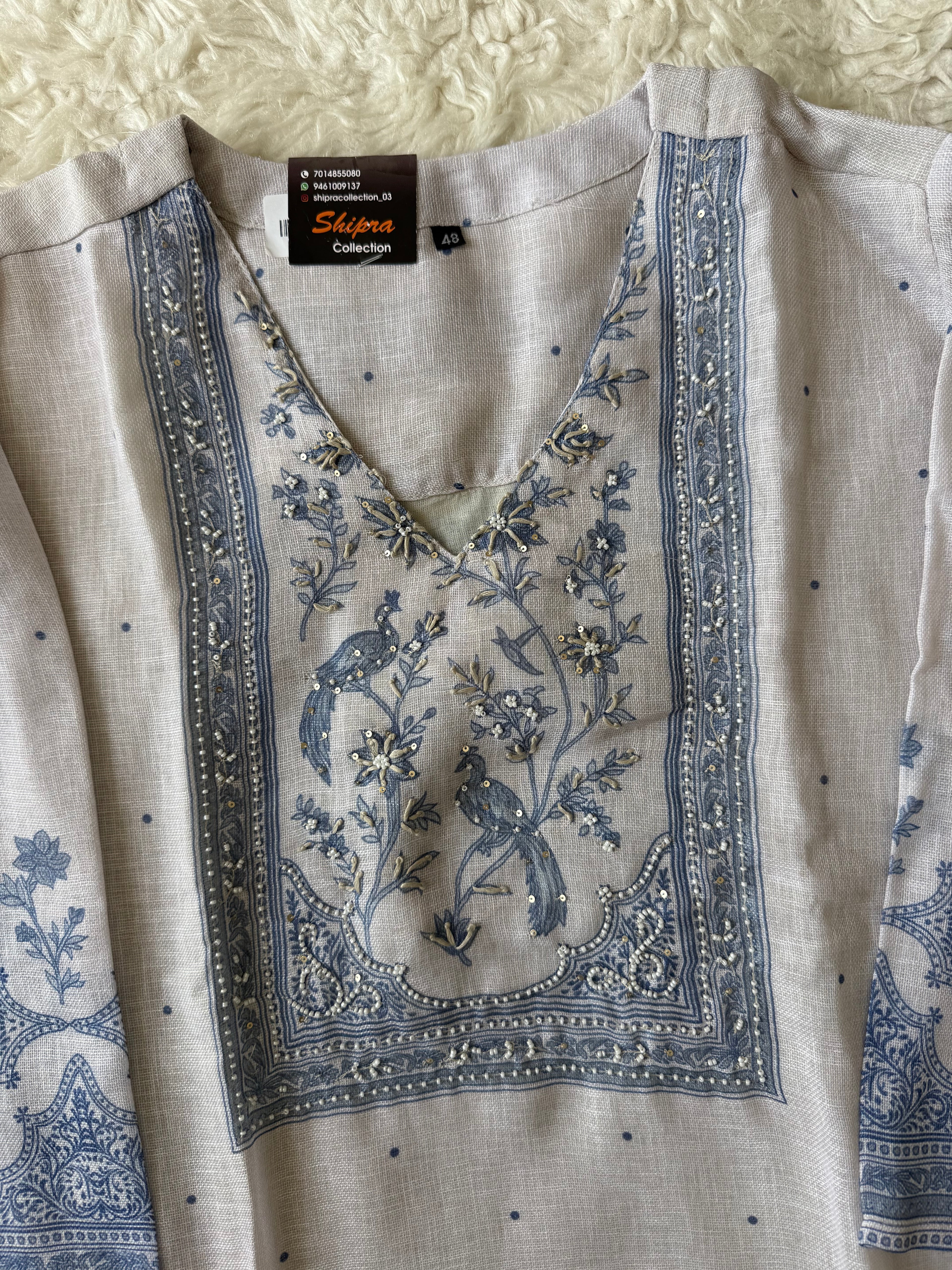 “Plus Size” Linen Kurti Pant Dupatta Set