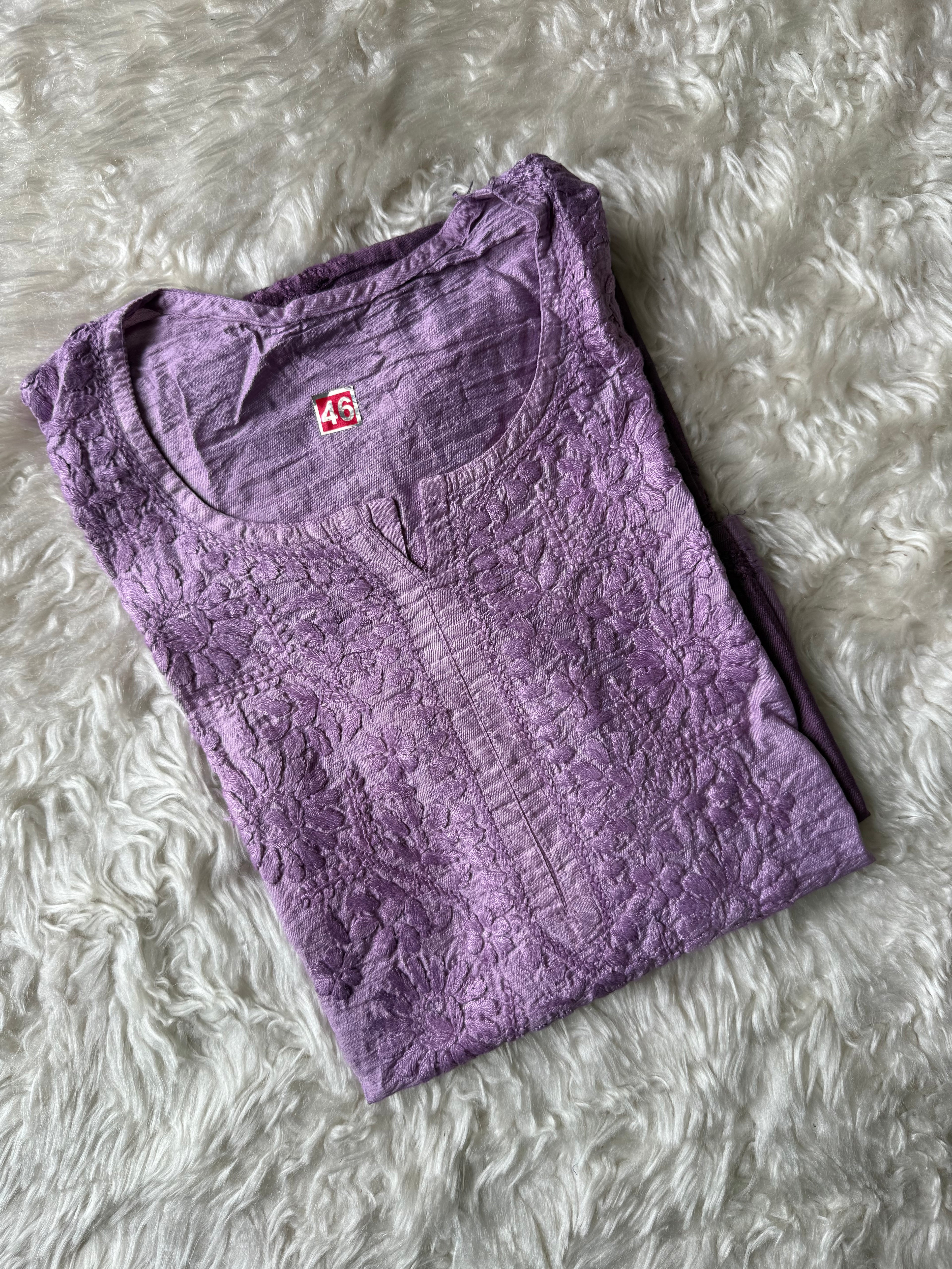 Muslin Silk Chikankari kurti
