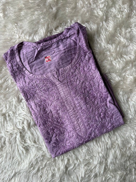 Muslin Silk Chikankari kurti