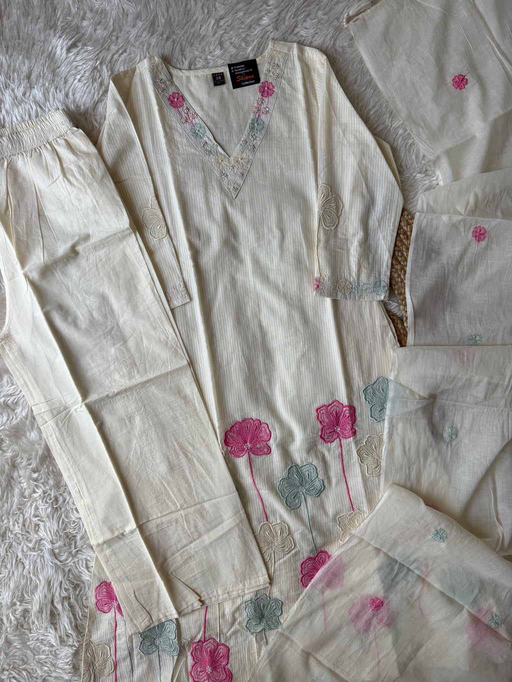 Mul Cotton Kurti Pant Dupatta Set