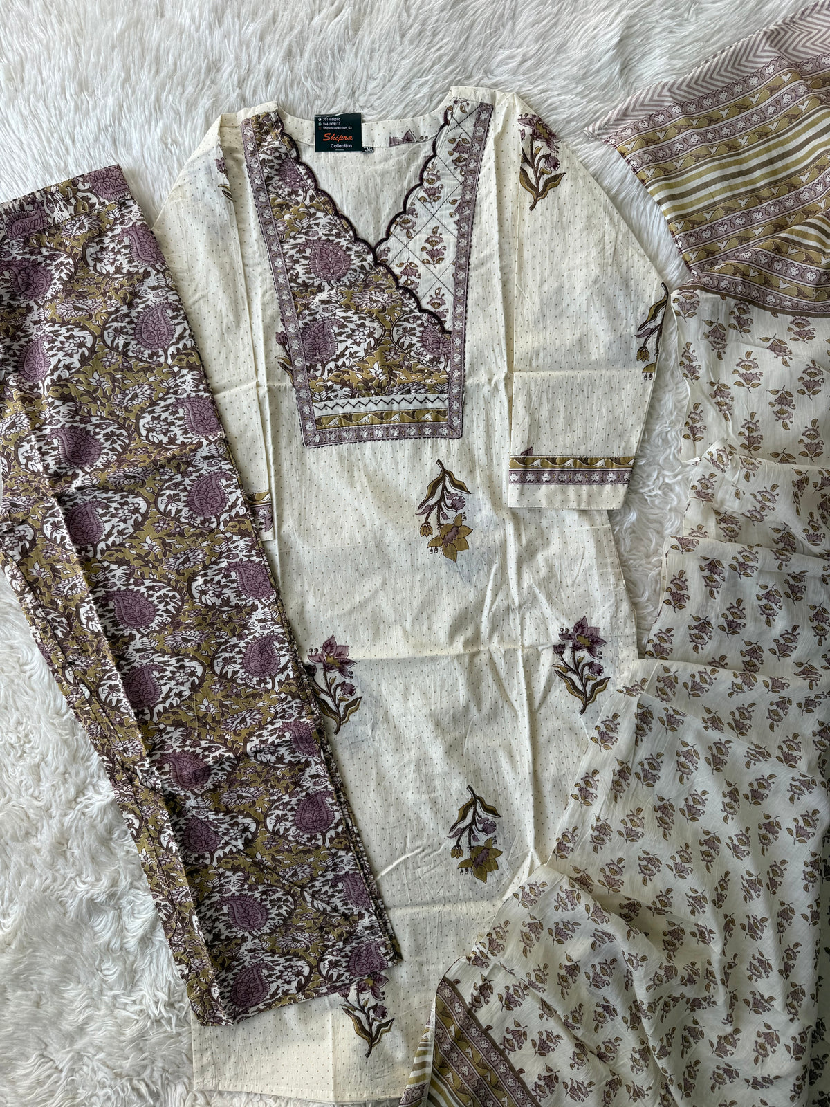 Premium Cotton Kurti Pant Dupatta Set