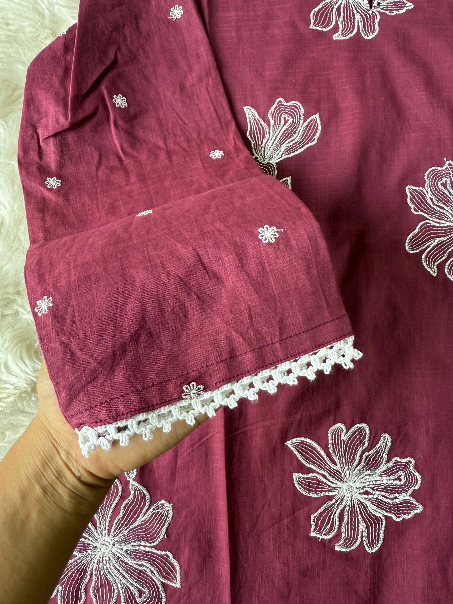 Slub Cotton Kurti Pant Set