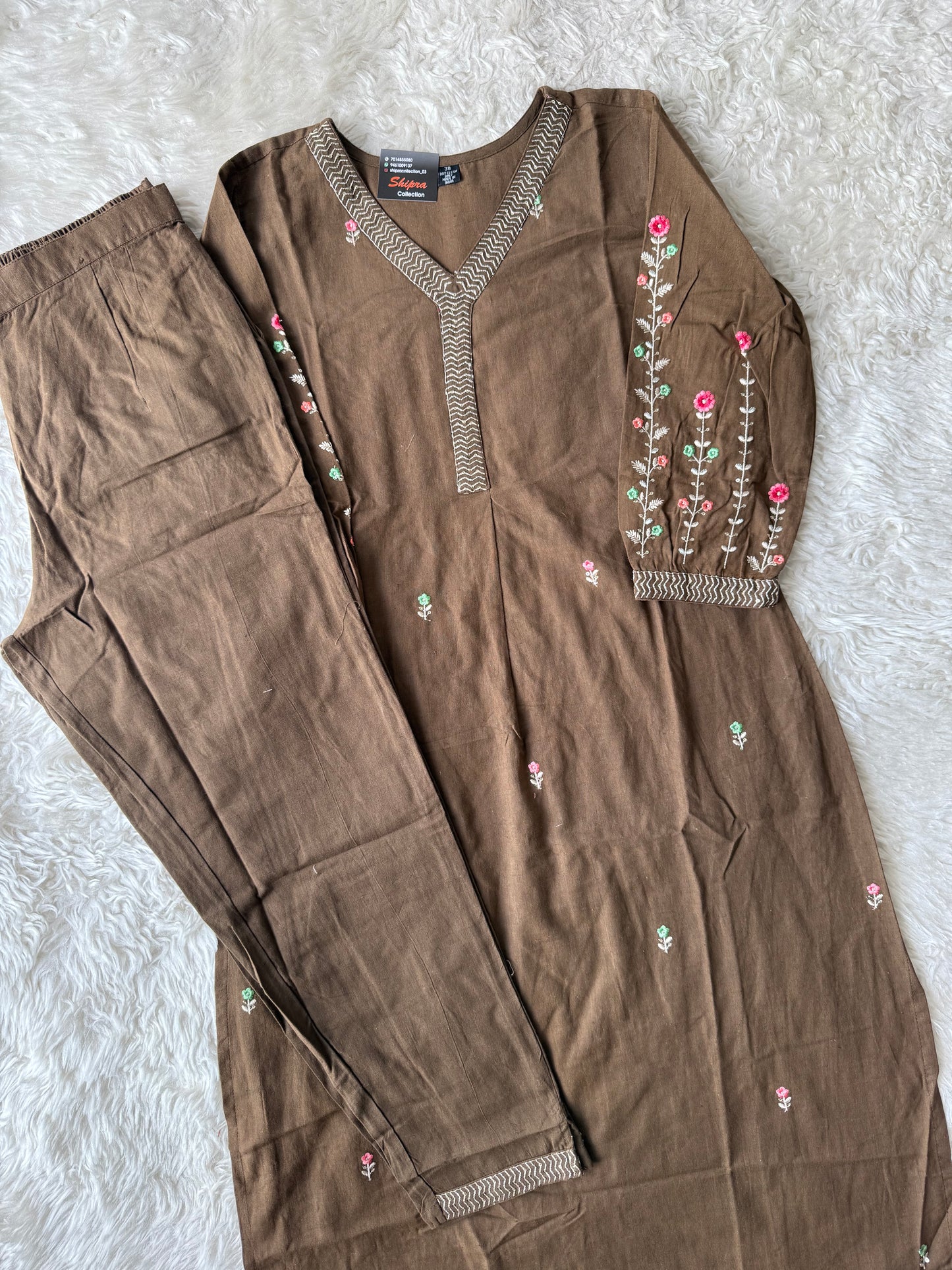 Khadi Cotton Kurti Pant Set