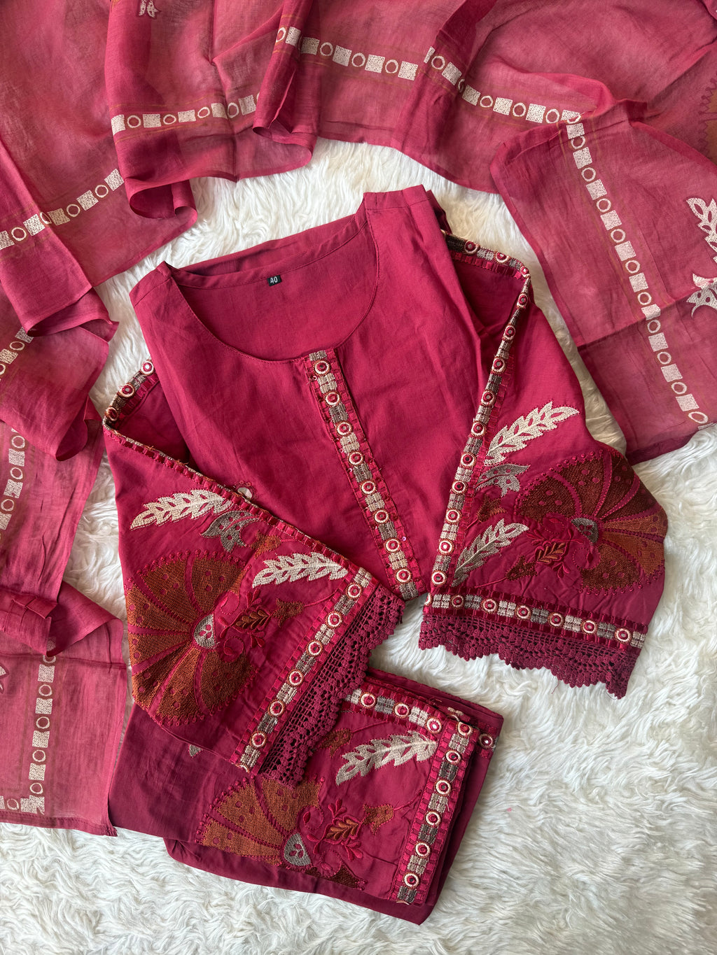 Premium Cotton Kurti Plazo Dupatta Set