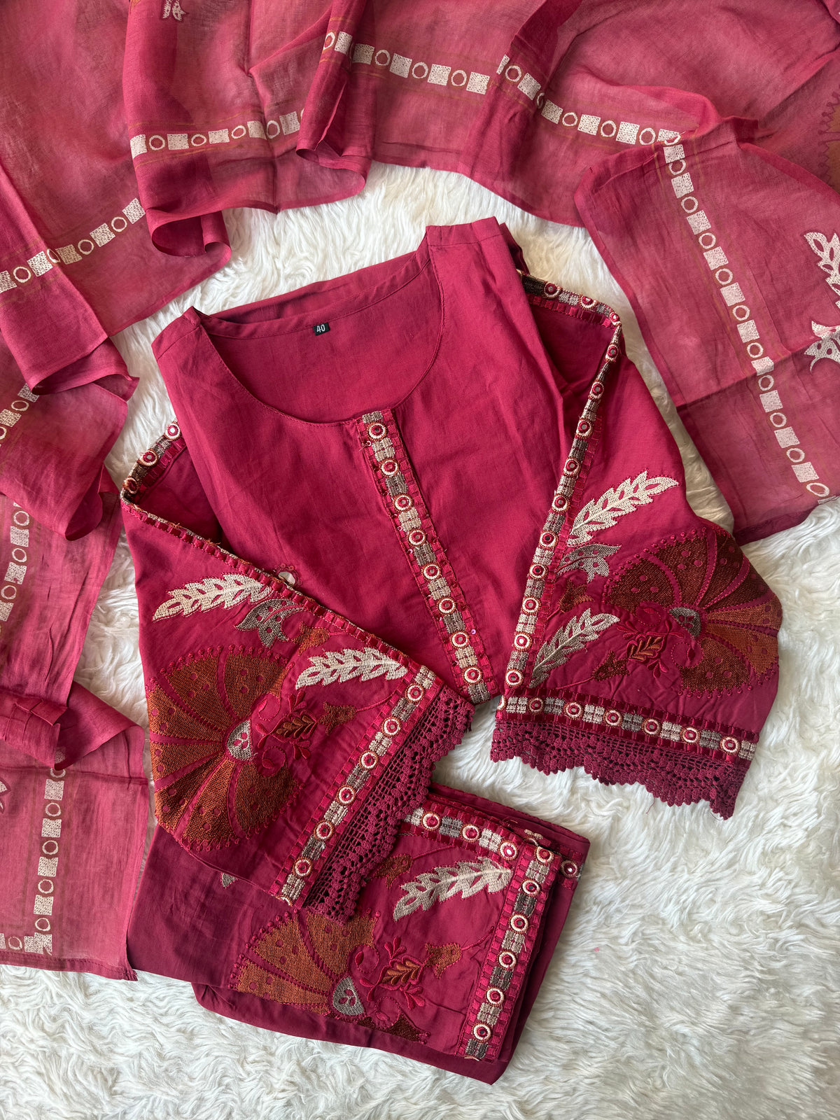 Premium Cotton Kurti Plazo Dupatta Set