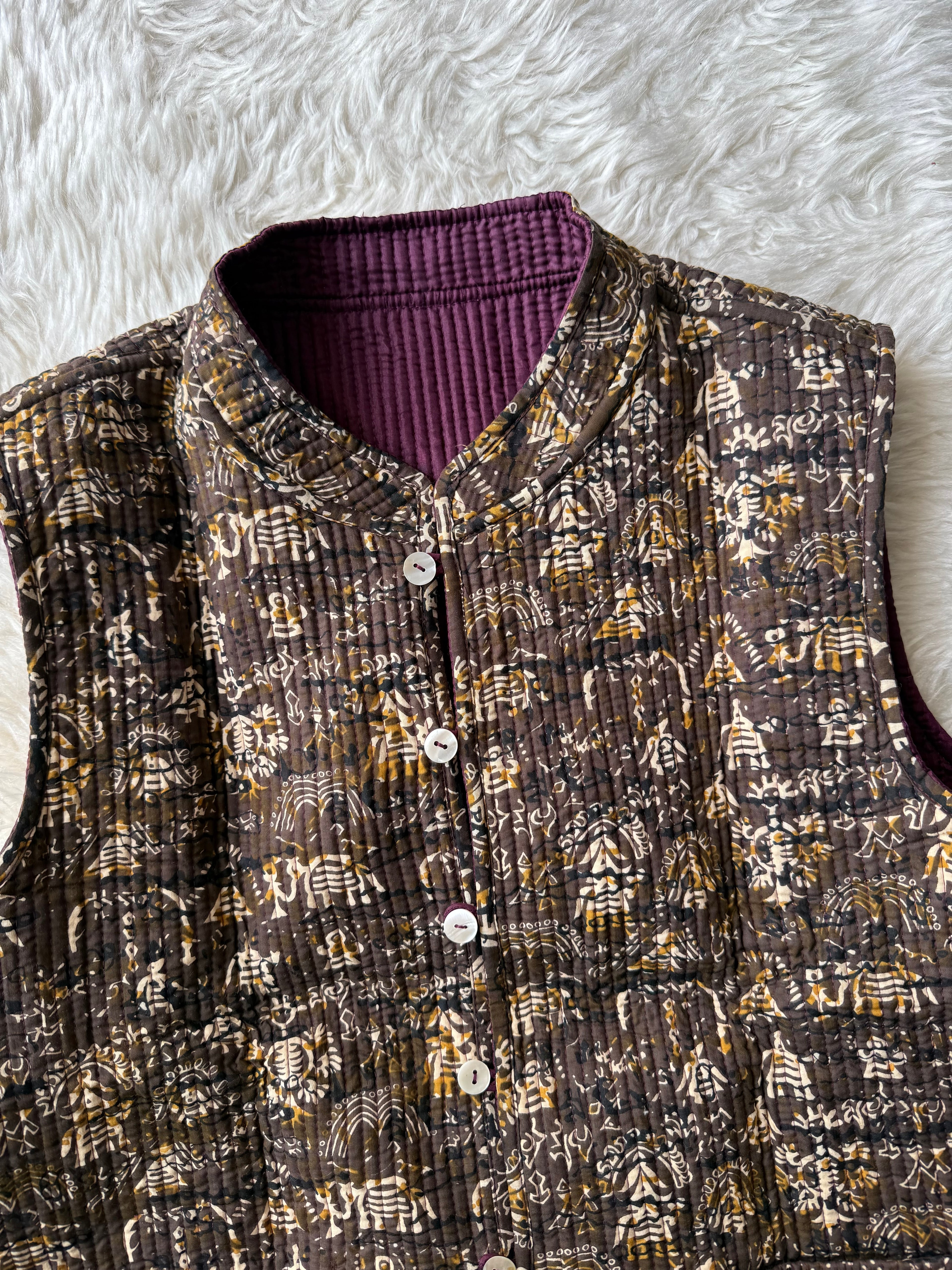 Reversible Quilted Sleevesless Jacket