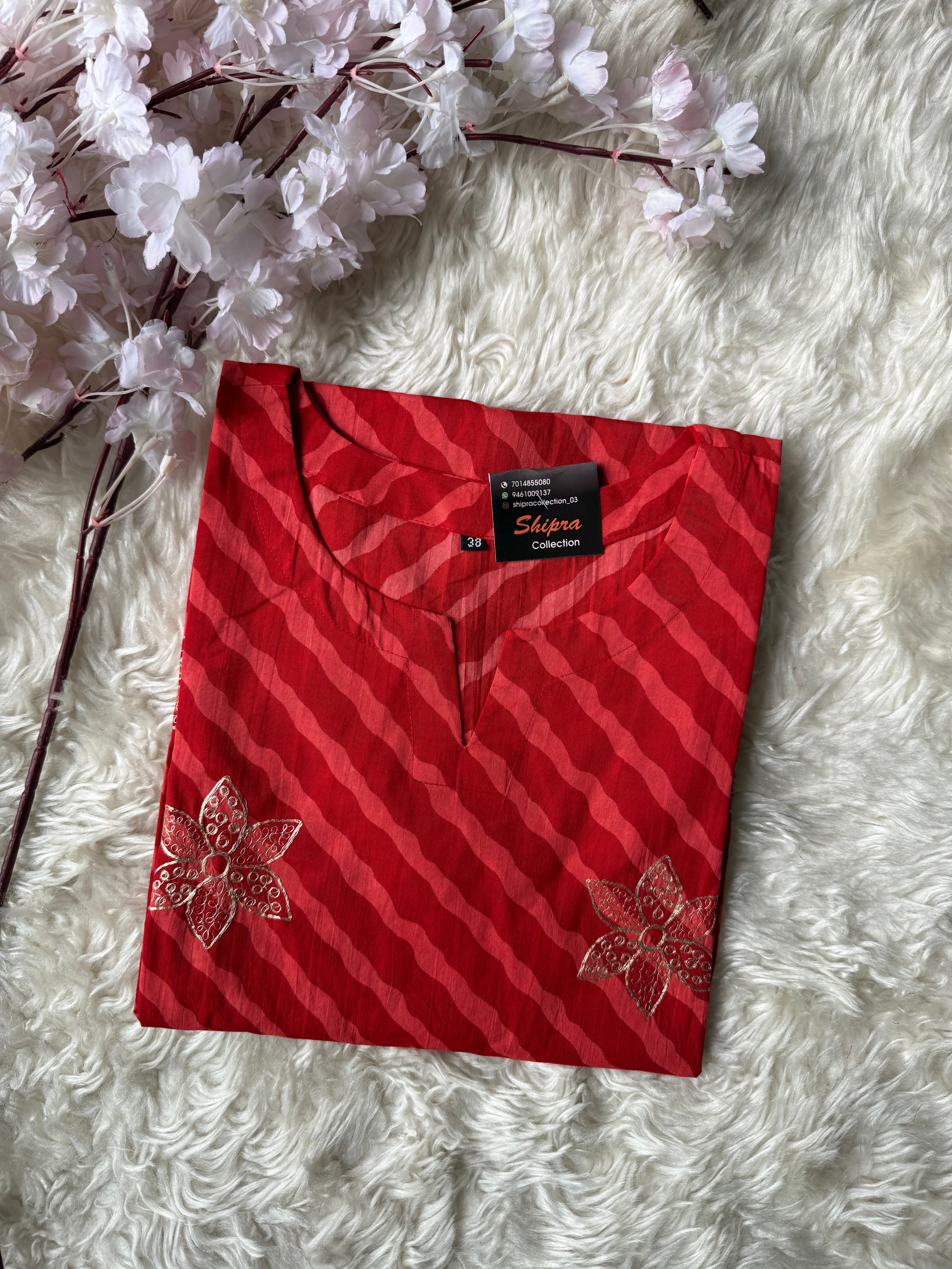 Premium Cotton Lehariya Kurti