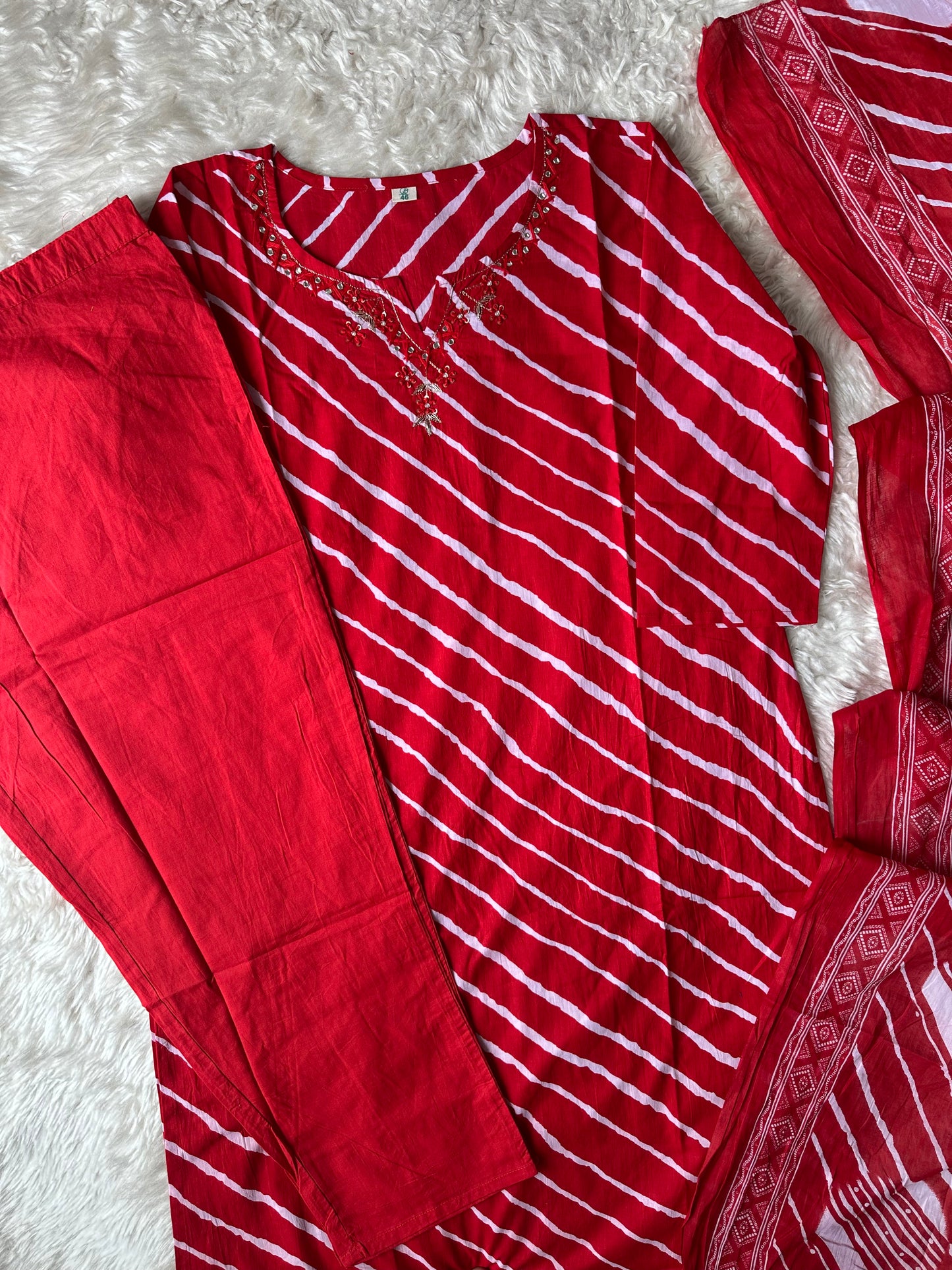 Premium Cotton Kurti Pant Dupatta Set