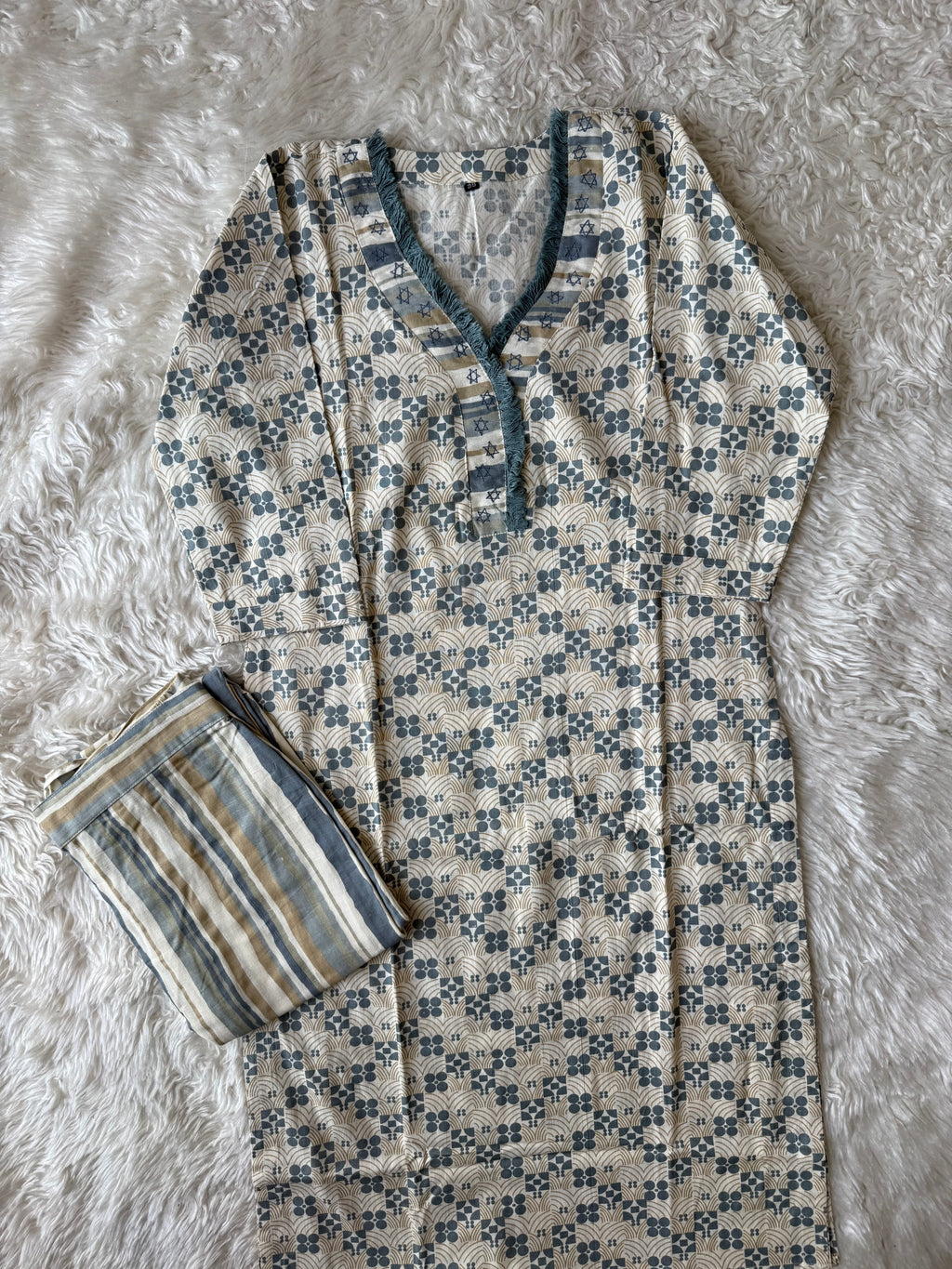 Khadi Cotton Kurti Pant Set
