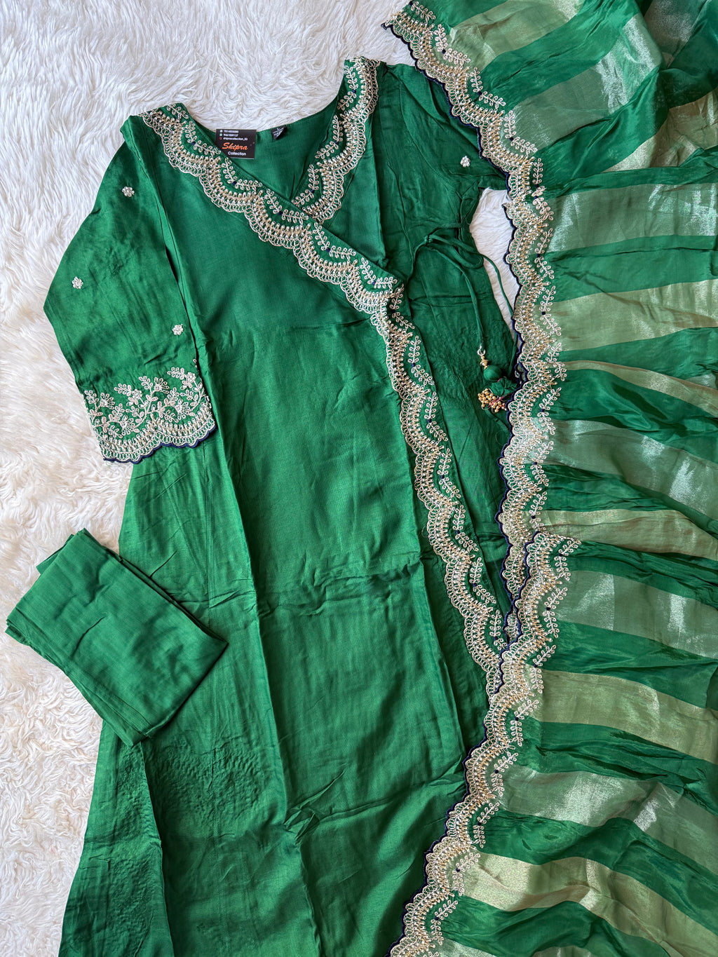 Russian Silk Kurti Pant Dupatta Set