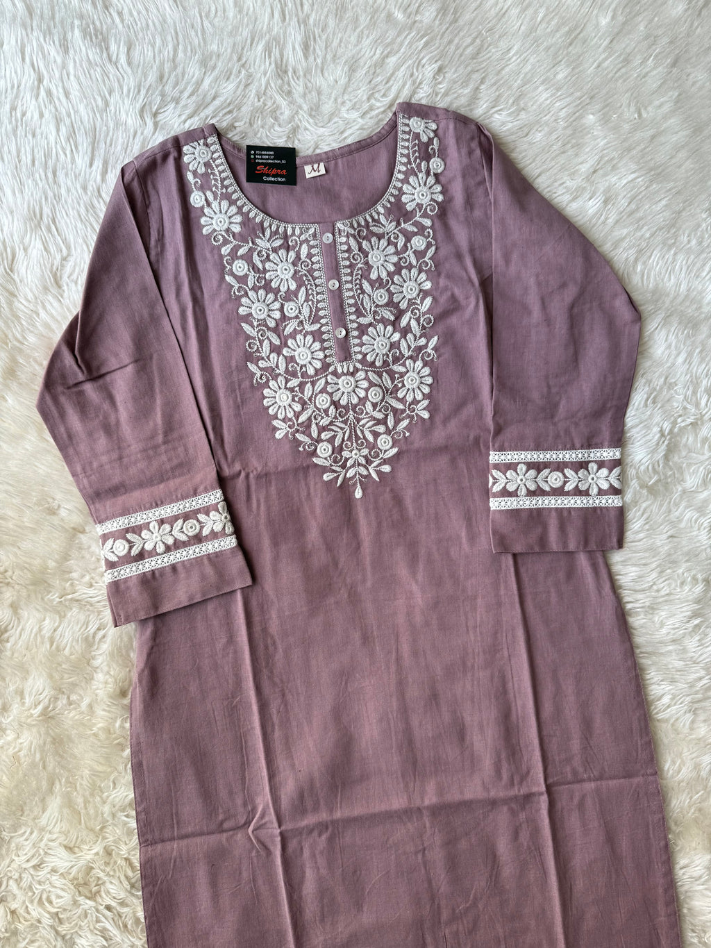 Khadi Cotton Kurti Pant Dupatta Set