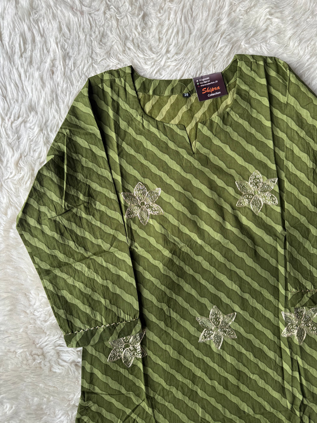 Premium Cotton Lehariya Kurti