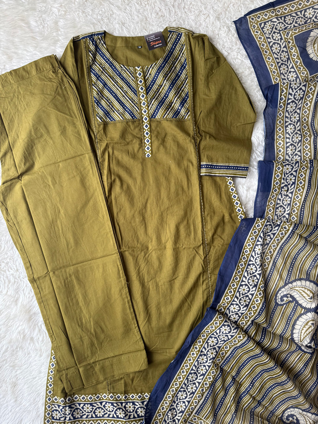 Premium Cotton Kurti Pant Dupatta Set