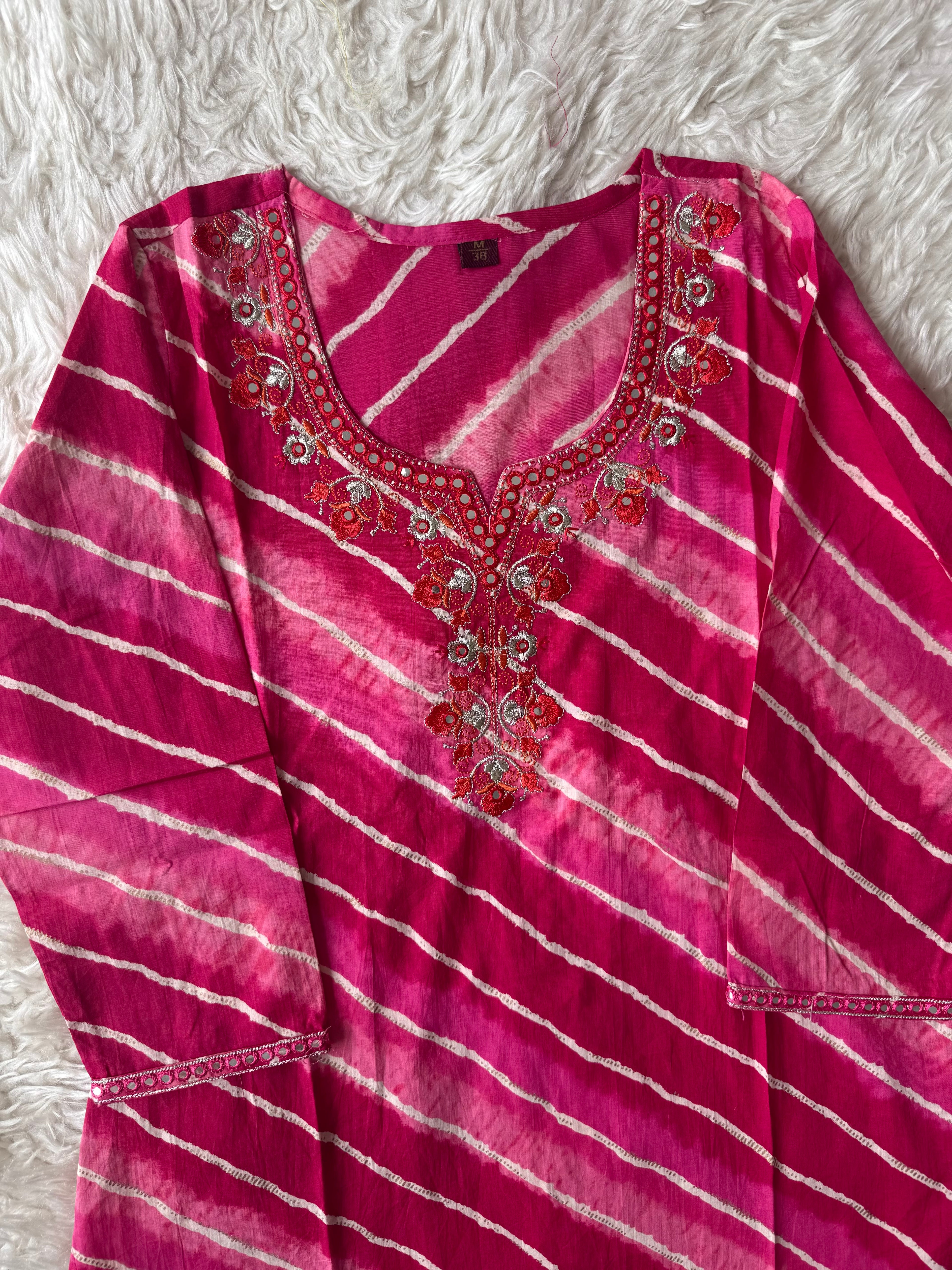 Pure Cotton Lehariya Set