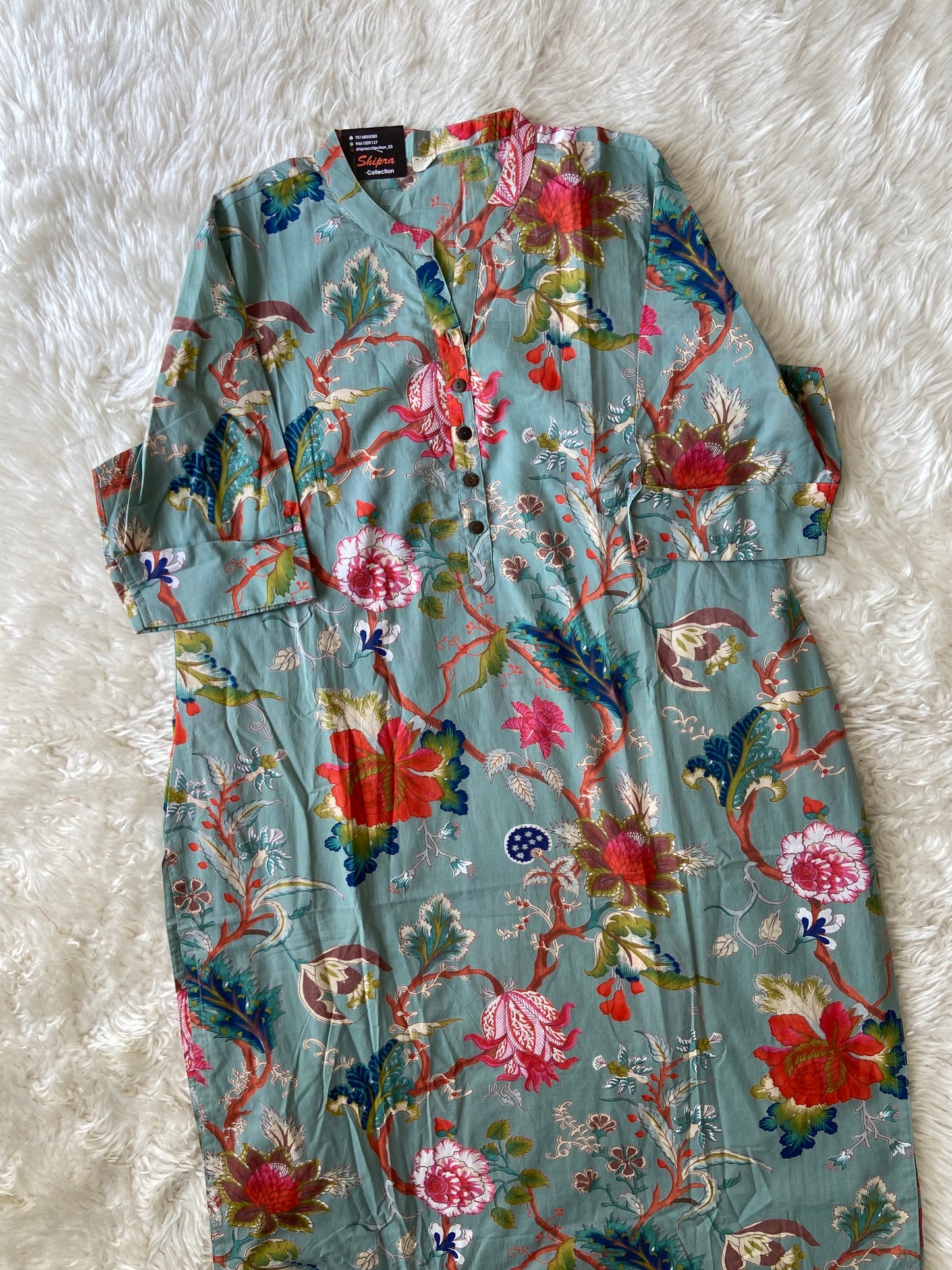 Premium Cotton Elbow Sleeves Kurti (Feeding Friendly)