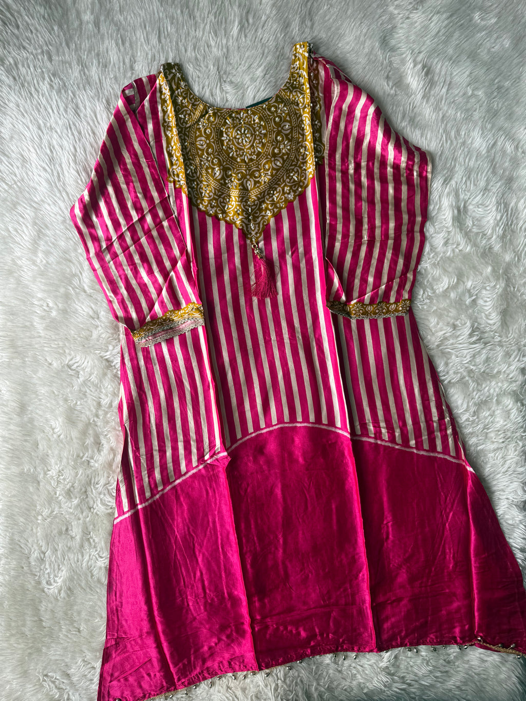 Gazi Silk Kurti Plazo Set