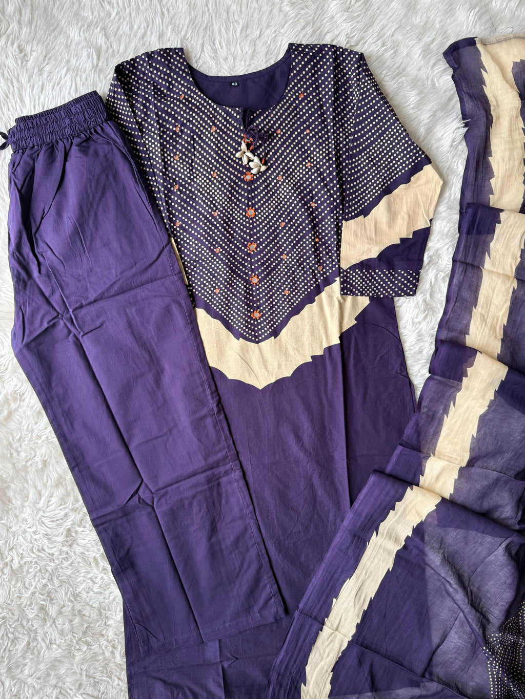 Pure Cotton Kurti Plazo Dupatta Set