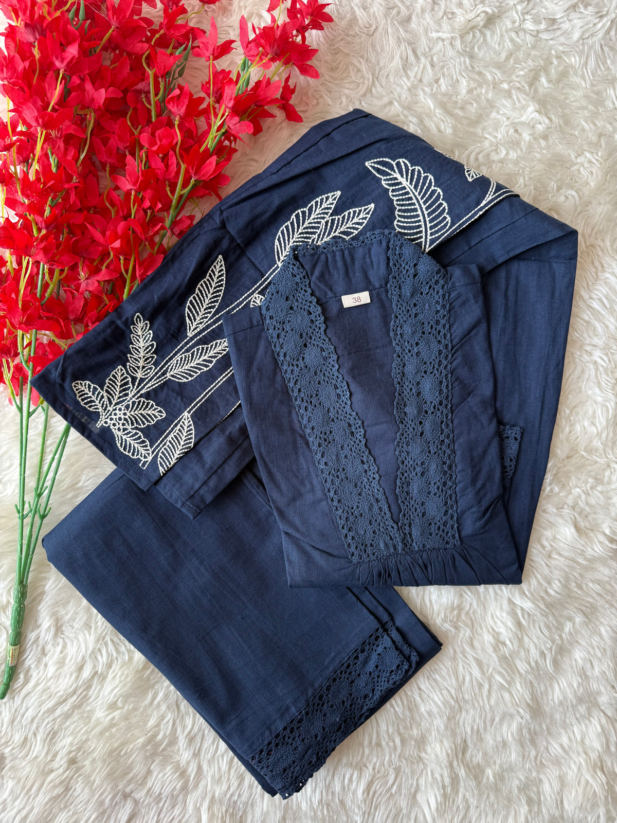 Khadi Cotton Kurti Pant Set