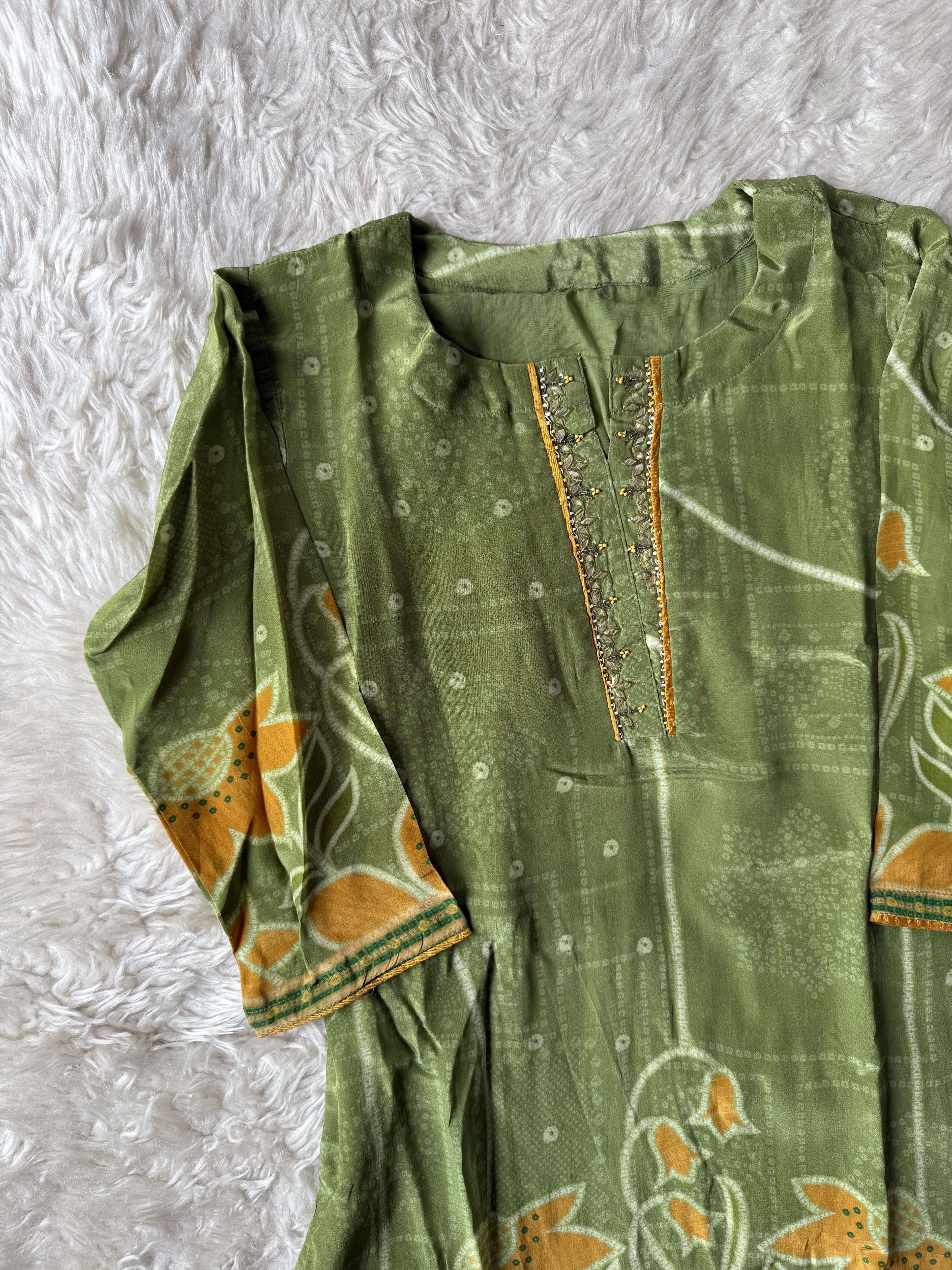 Crepe Silk Kurti Pant Set