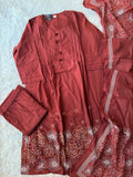 Premium Cotton FLARE Kurti Pant Dupatta Set