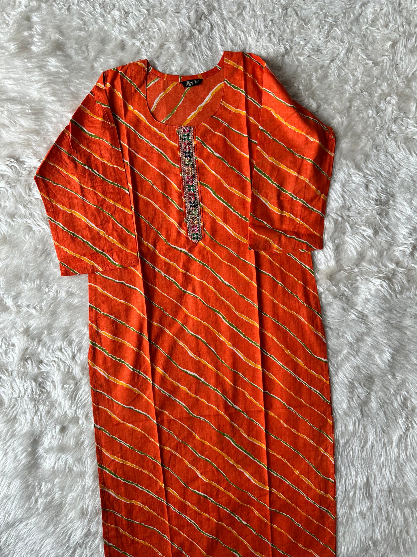 Cotton Lehariya Kurti