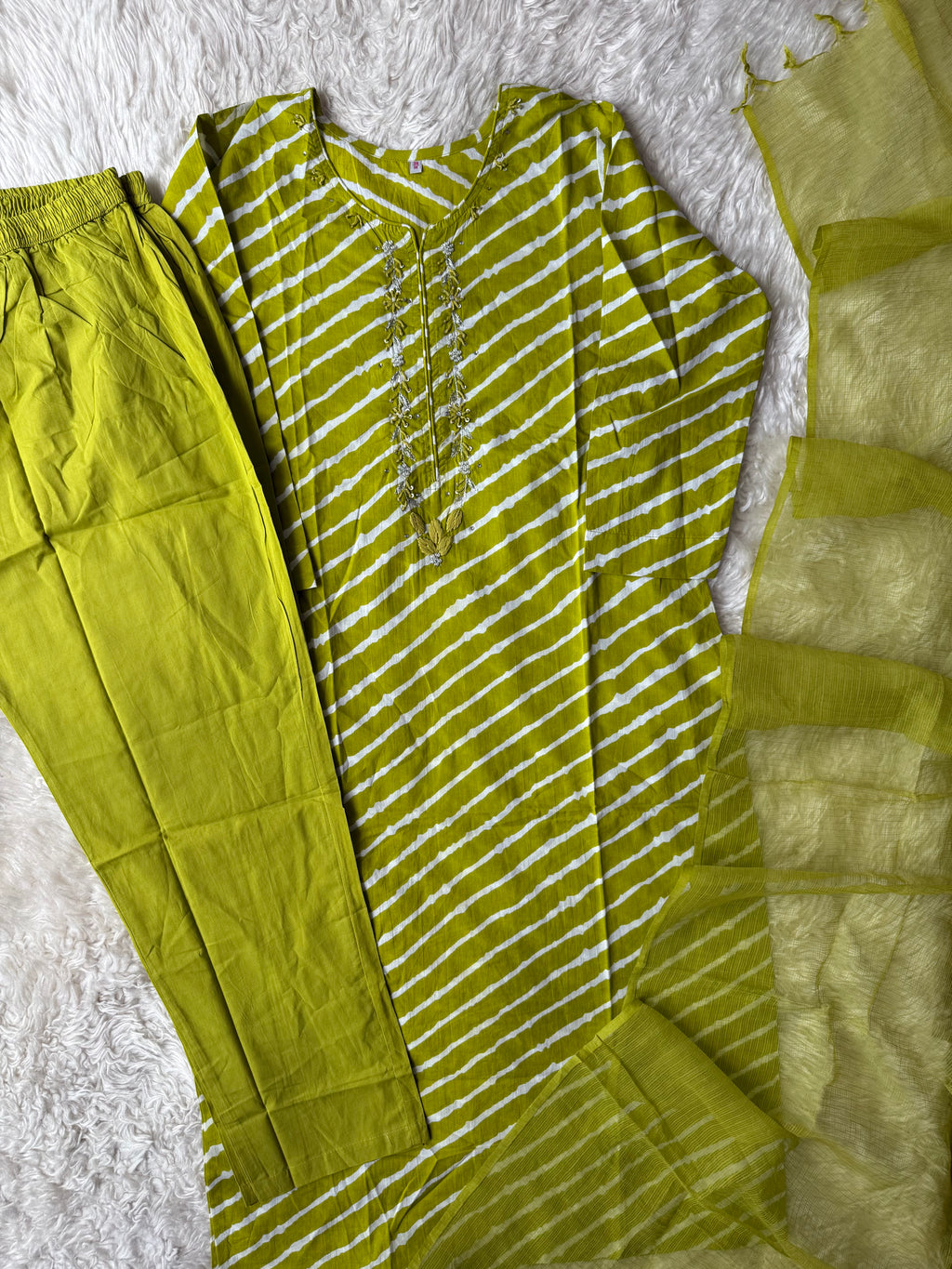 Premium Cotton Lehariya Set