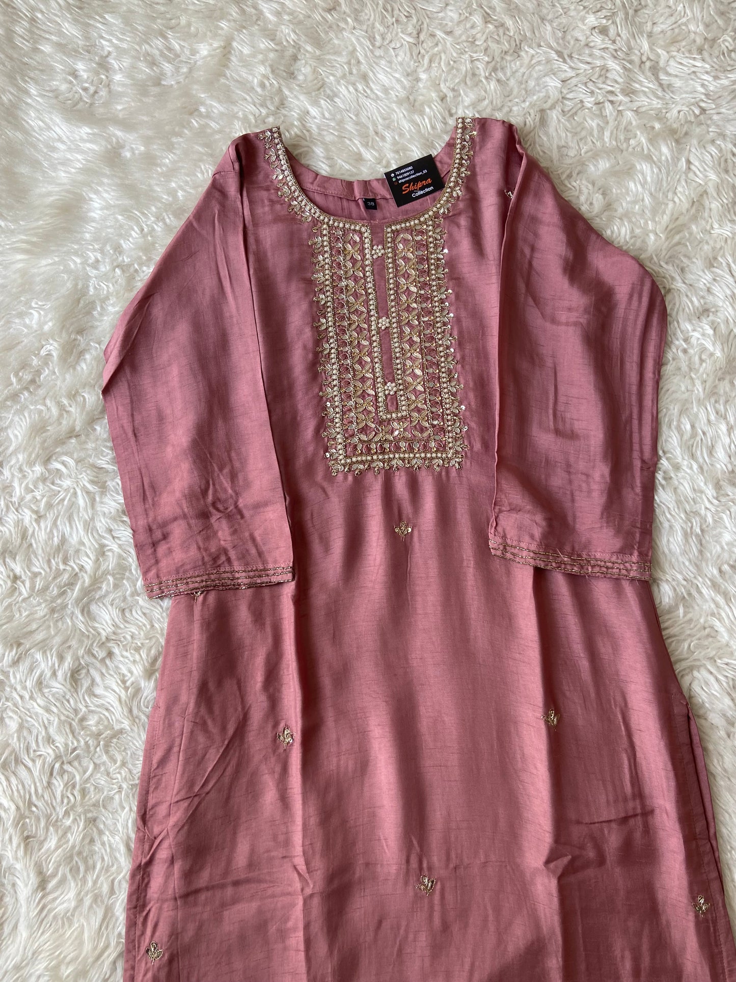 Pure Silk Kurti Pant Dupatta Set