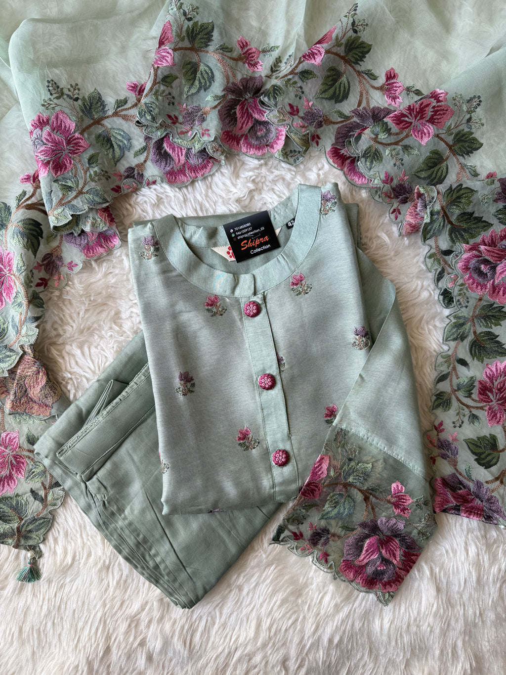 Dola Silk Kurti Pant Dupatta Set