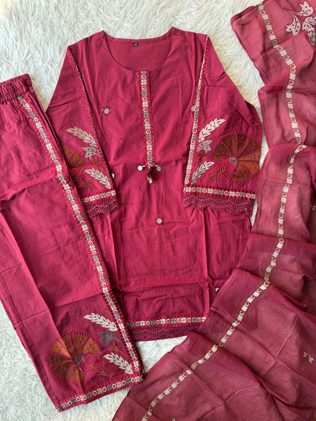 Premium Cotton Kurti Plazo Dupatta Set