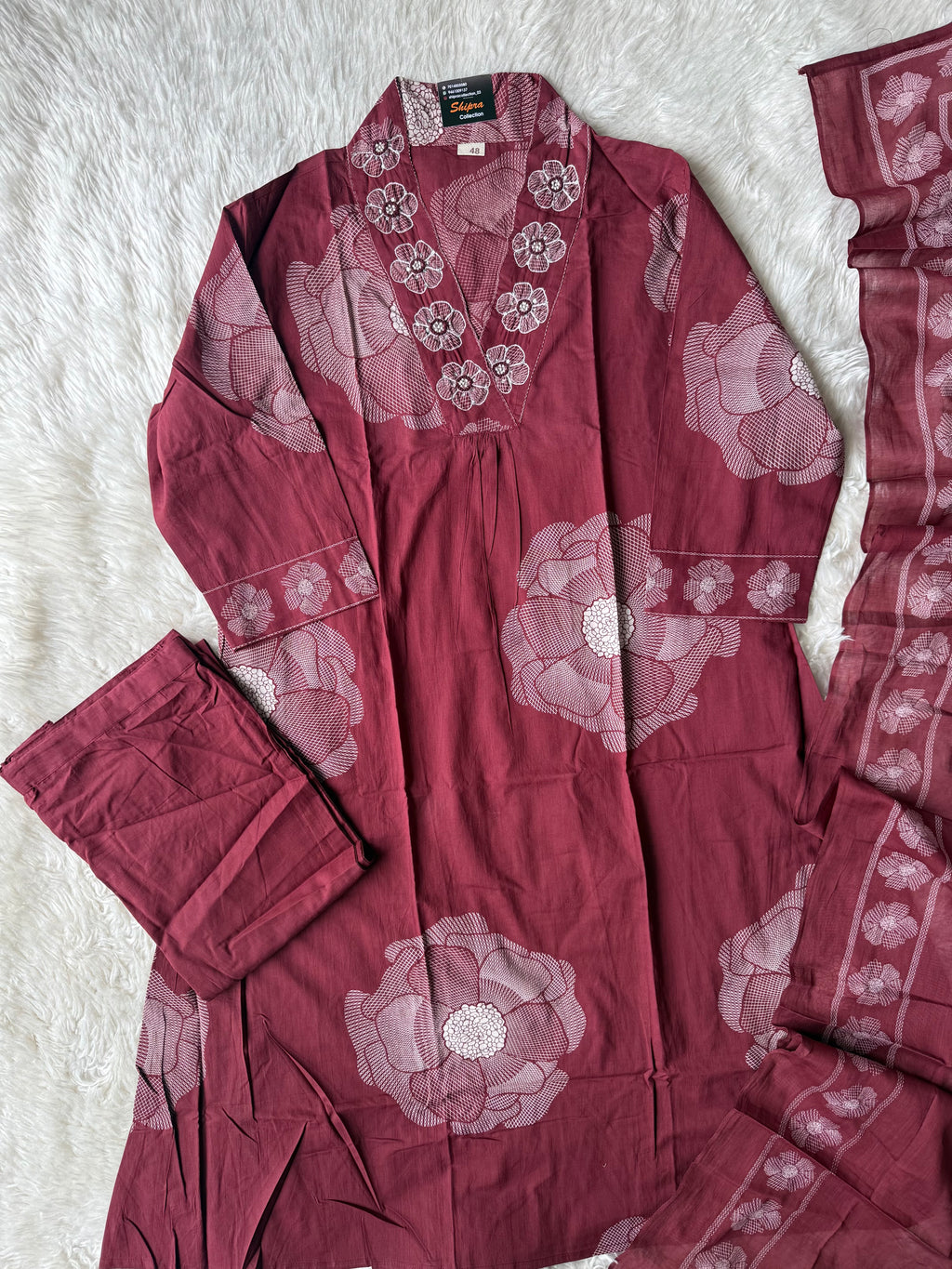 Premium Cotton Kurti Pant Dupatta Set