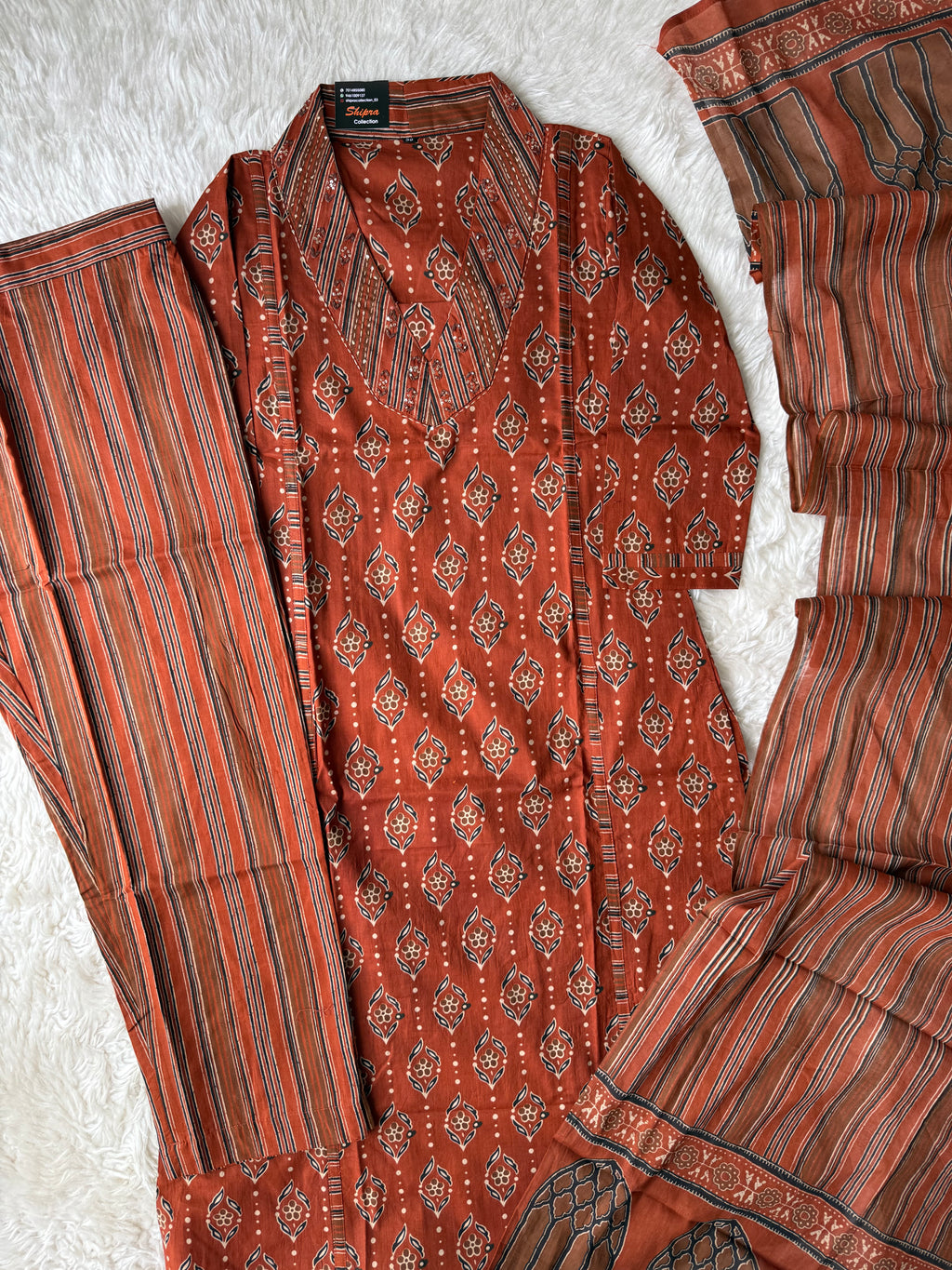 Premium Cotton Kurti Pant Dupatta Set