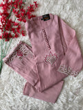 Mul Chanderi Aplique work Co-ord Set