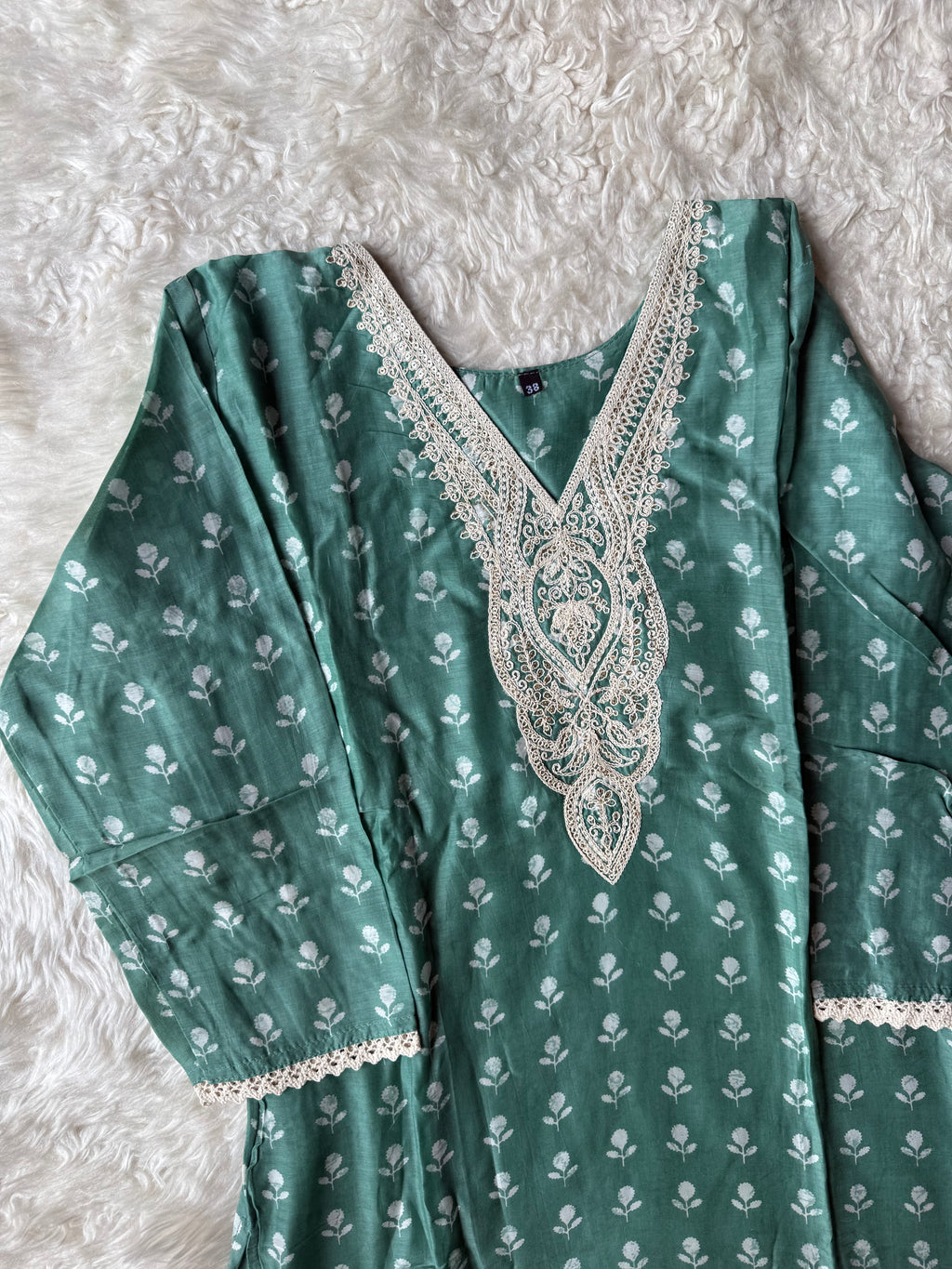 Pure Muslin Silk Kurti Pant Dupatta Set