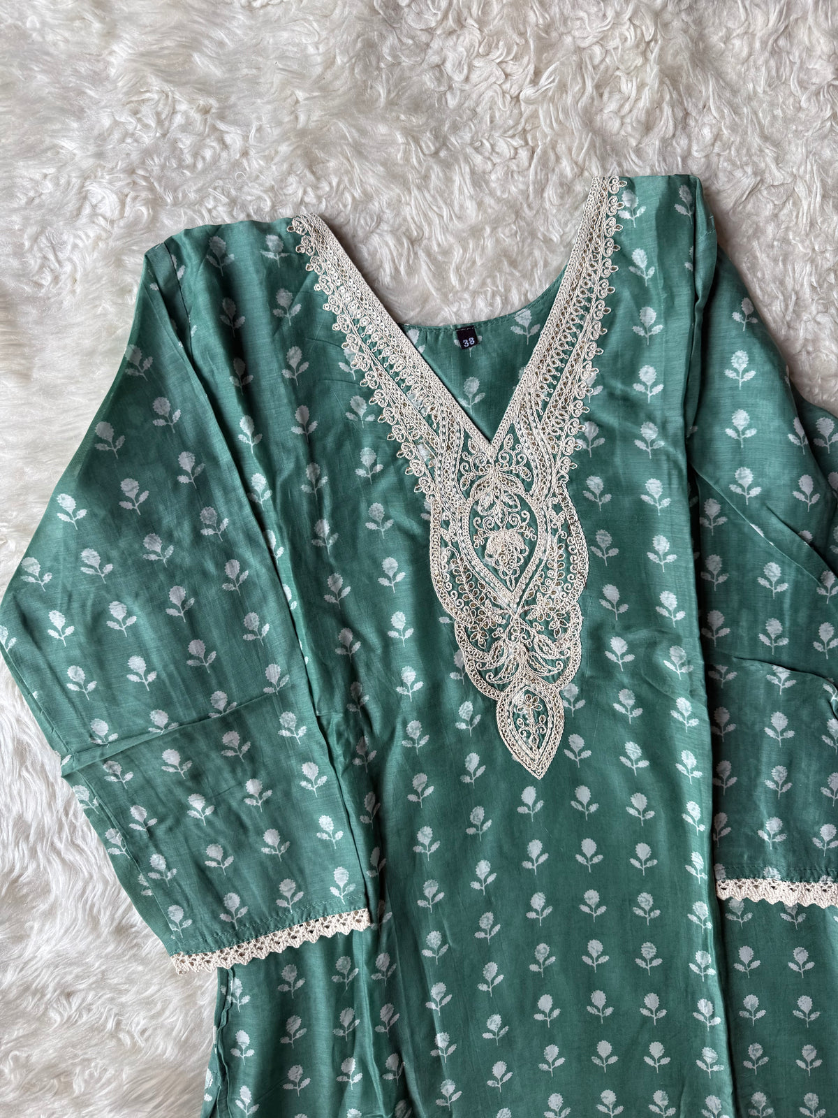 Pure Muslin Silk Kurti Pant Dupatta Set