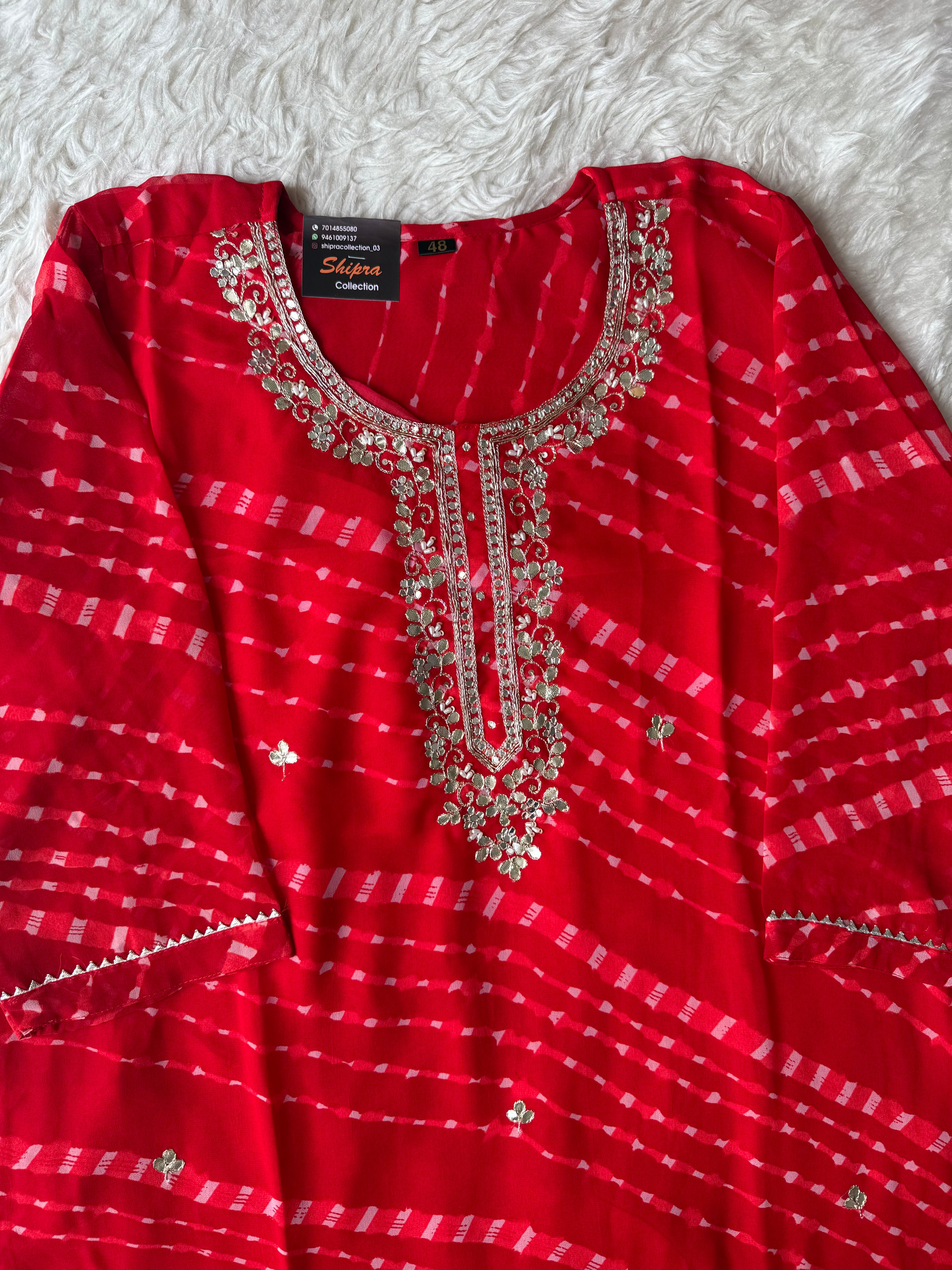 “Plus Size” Georgette Kurti Plazo Dupatta Set