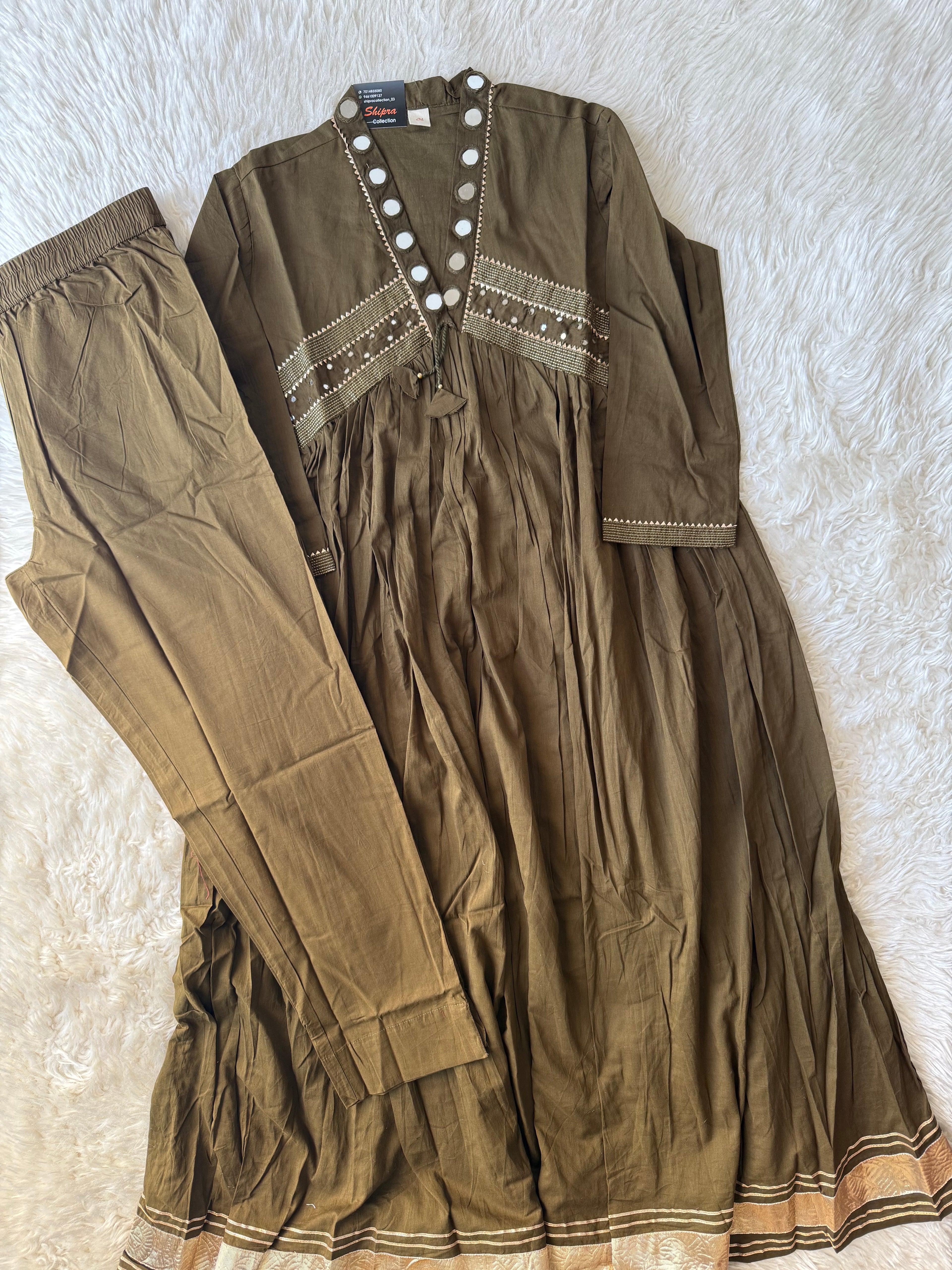 Premium Cotton Flare Kurti Pant Set