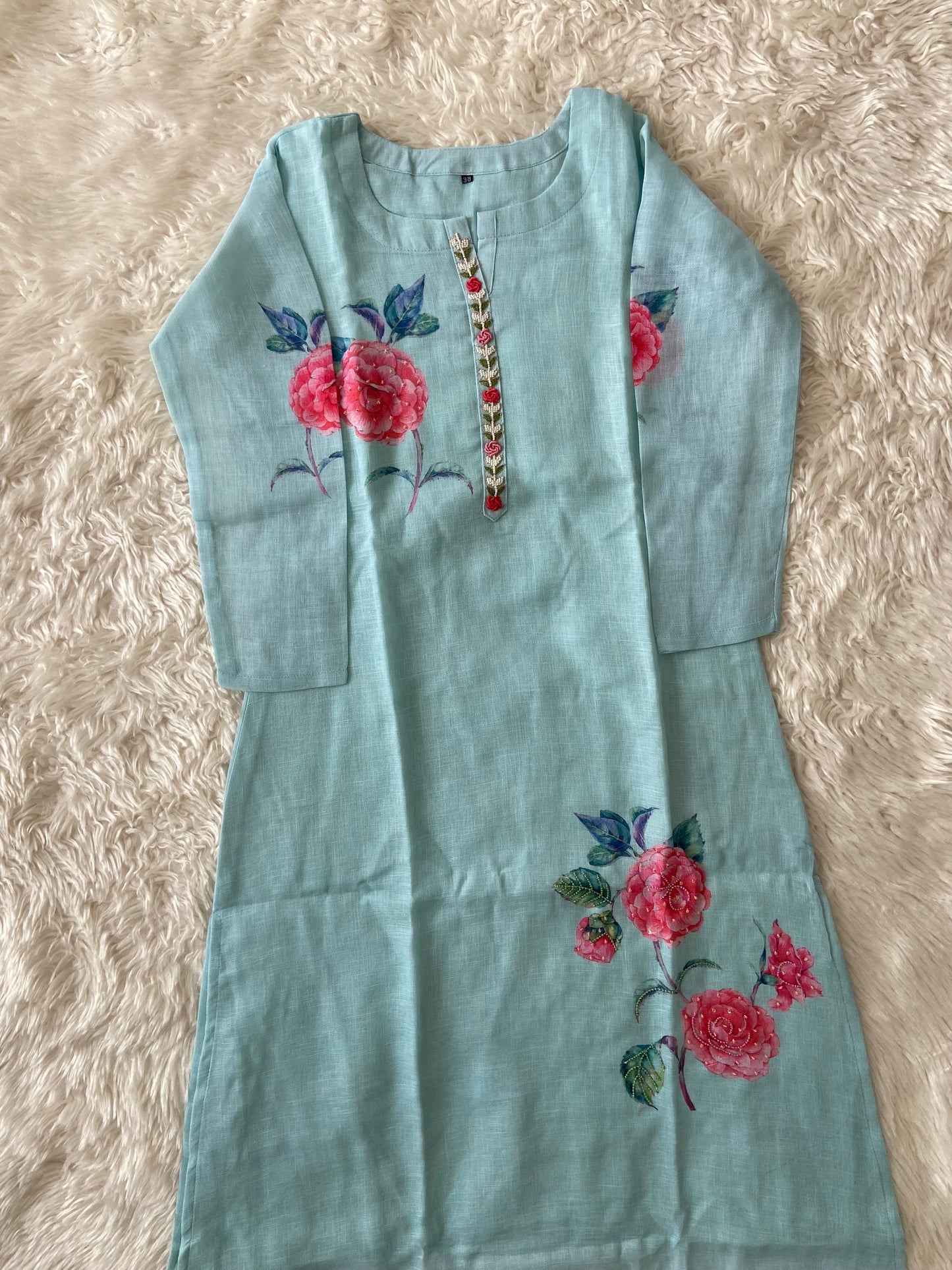 Linen Kurti Pant Dupatta Set