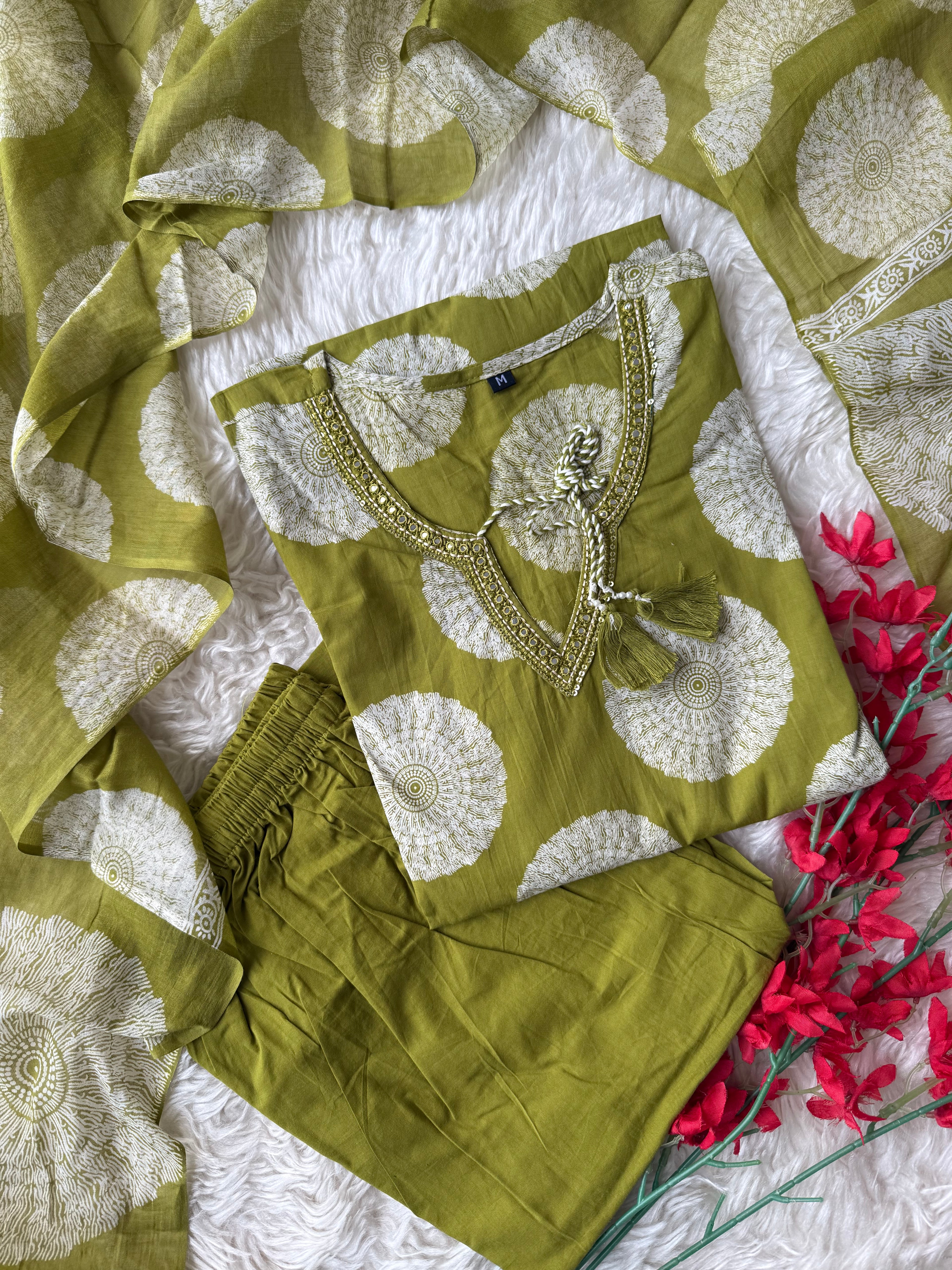 Budget Friendly Kurti Pant Dupatta Set