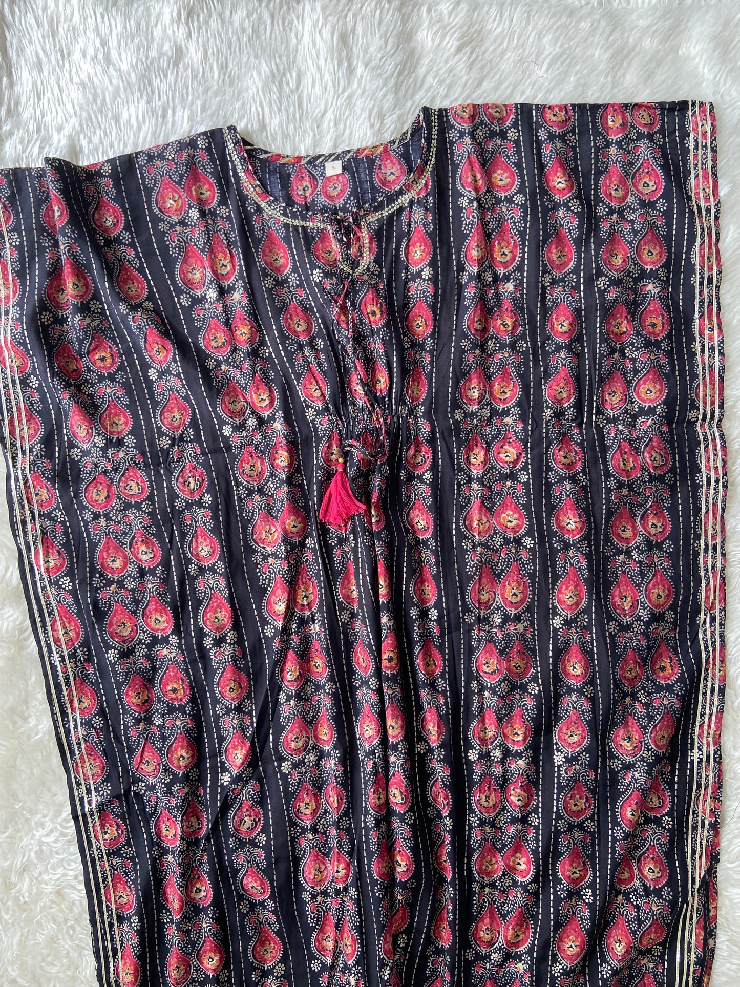 Pure Muslin Silk kaftan Kurti Pant Set