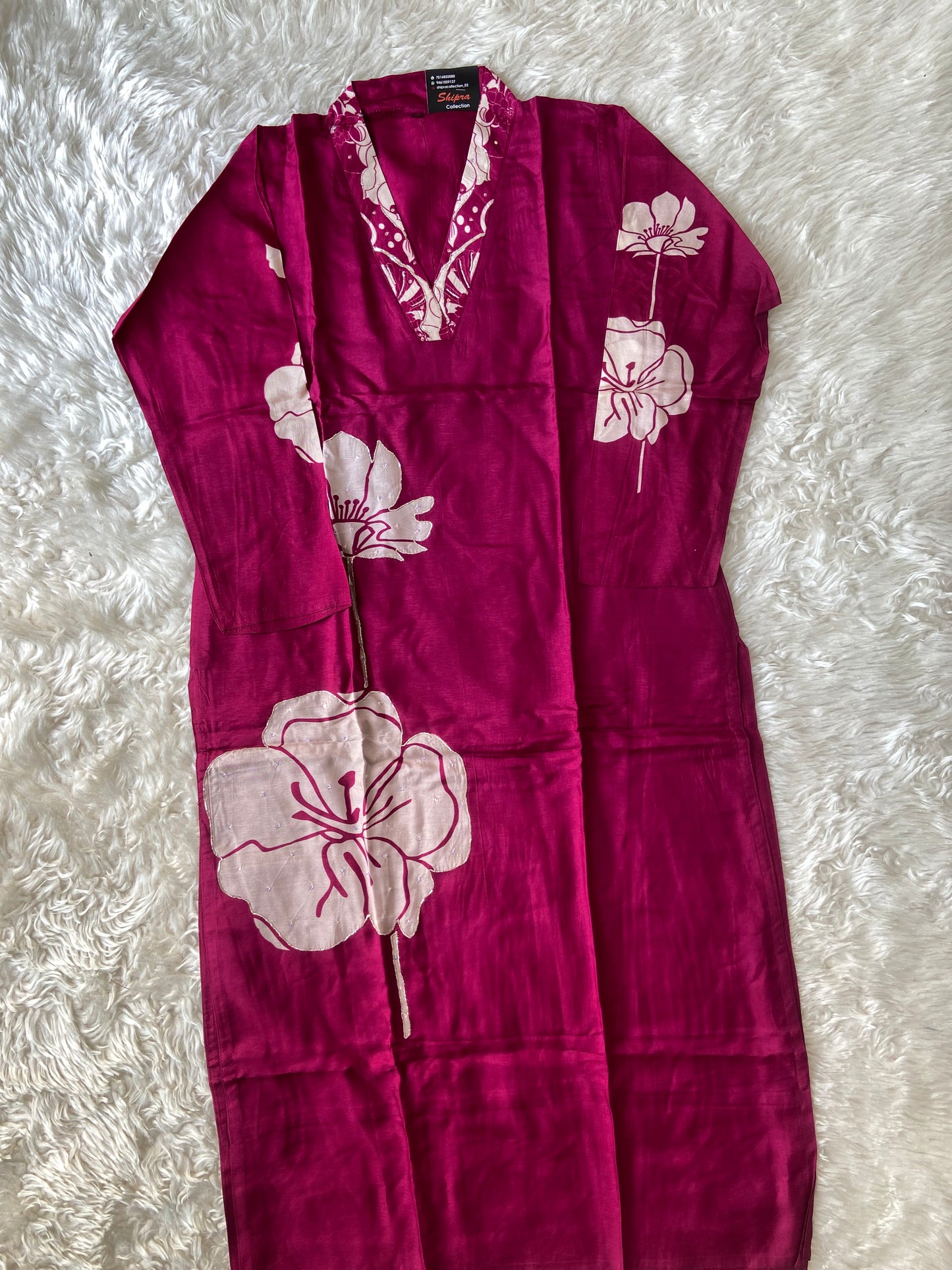 Russian Silk Kurti Pant Dupatta Set