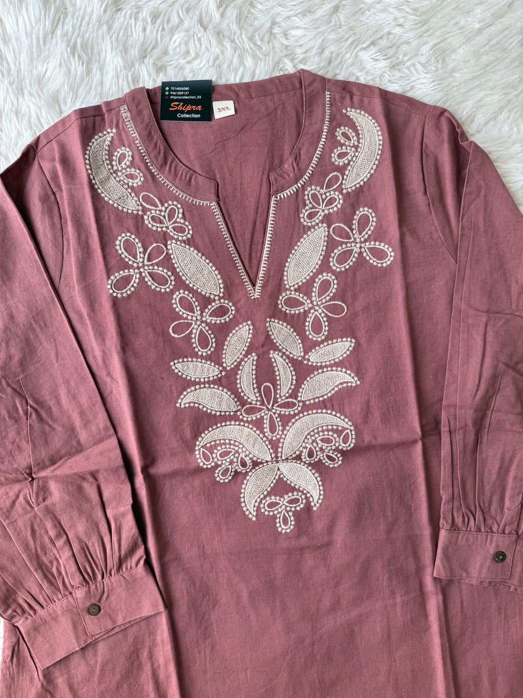 “Plus Size” Khadi Cotton Short Kurti