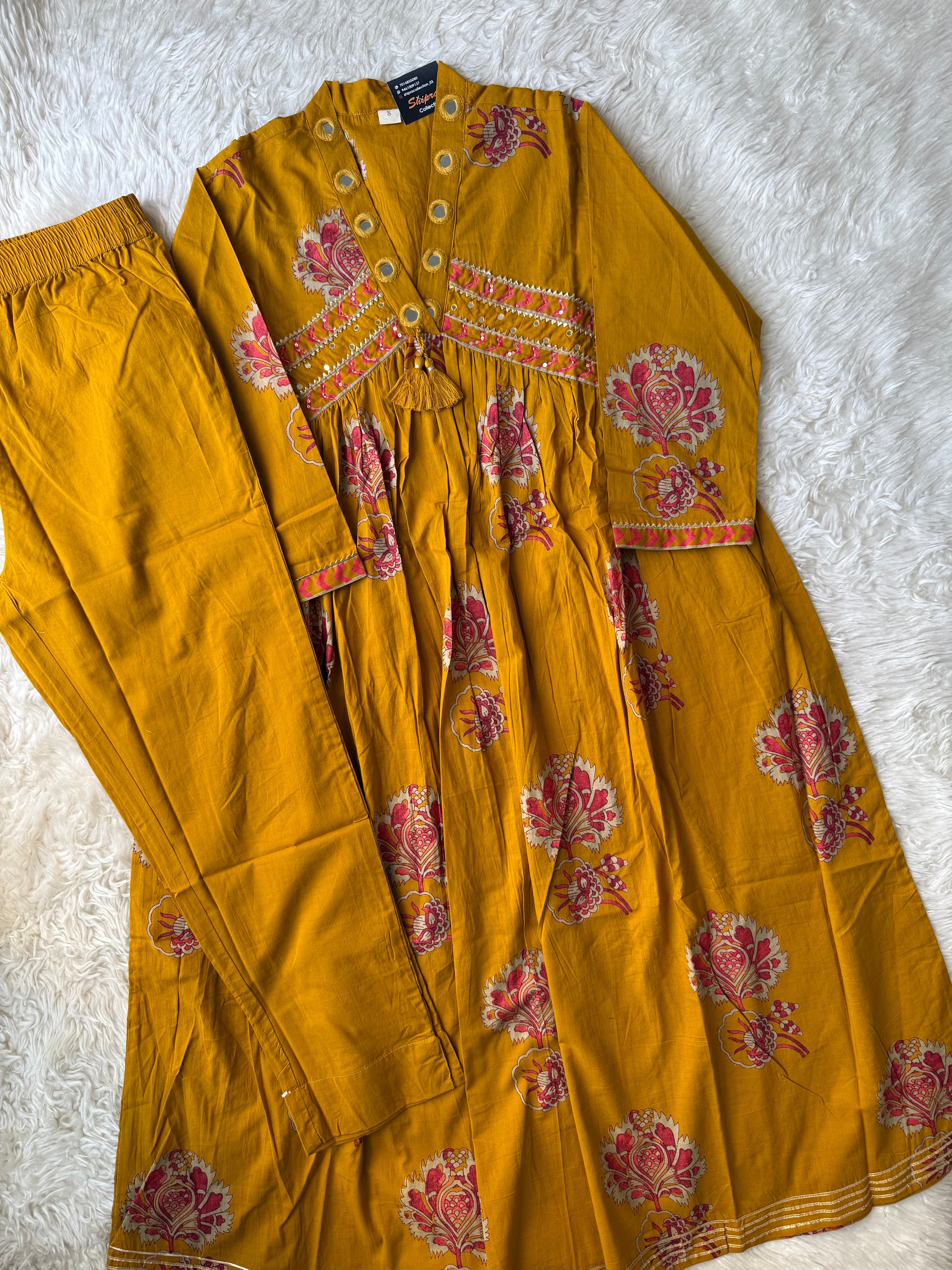 Premium Cotton Flare Kurti Pant Set
