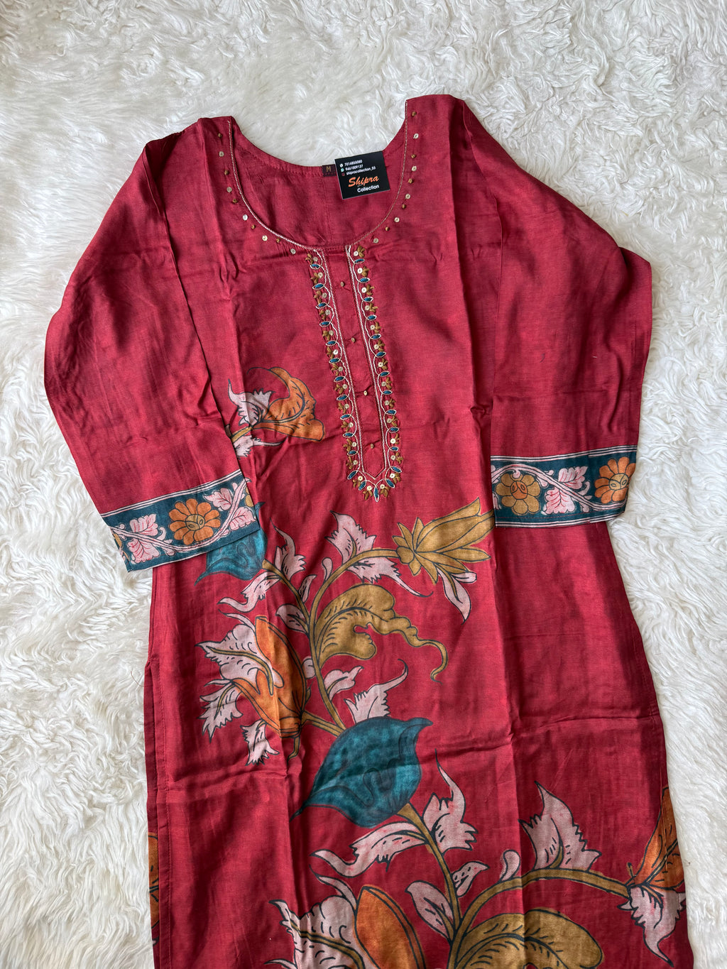 Premium Muslin Silk Kurti Pant Dupatta Set