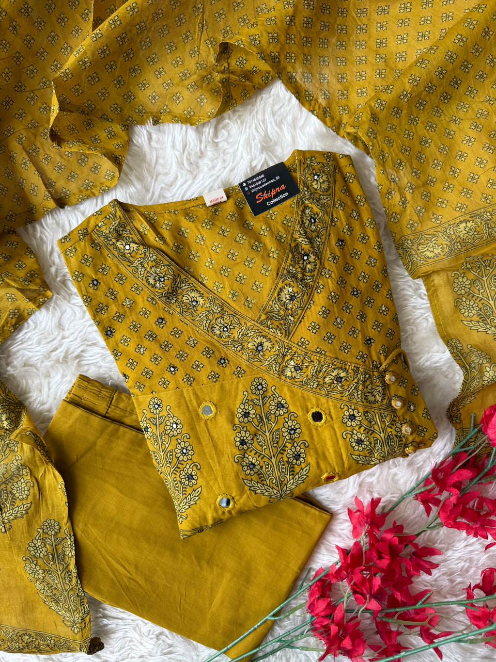 Premium Cotton Kurti Pant Dupatta Set