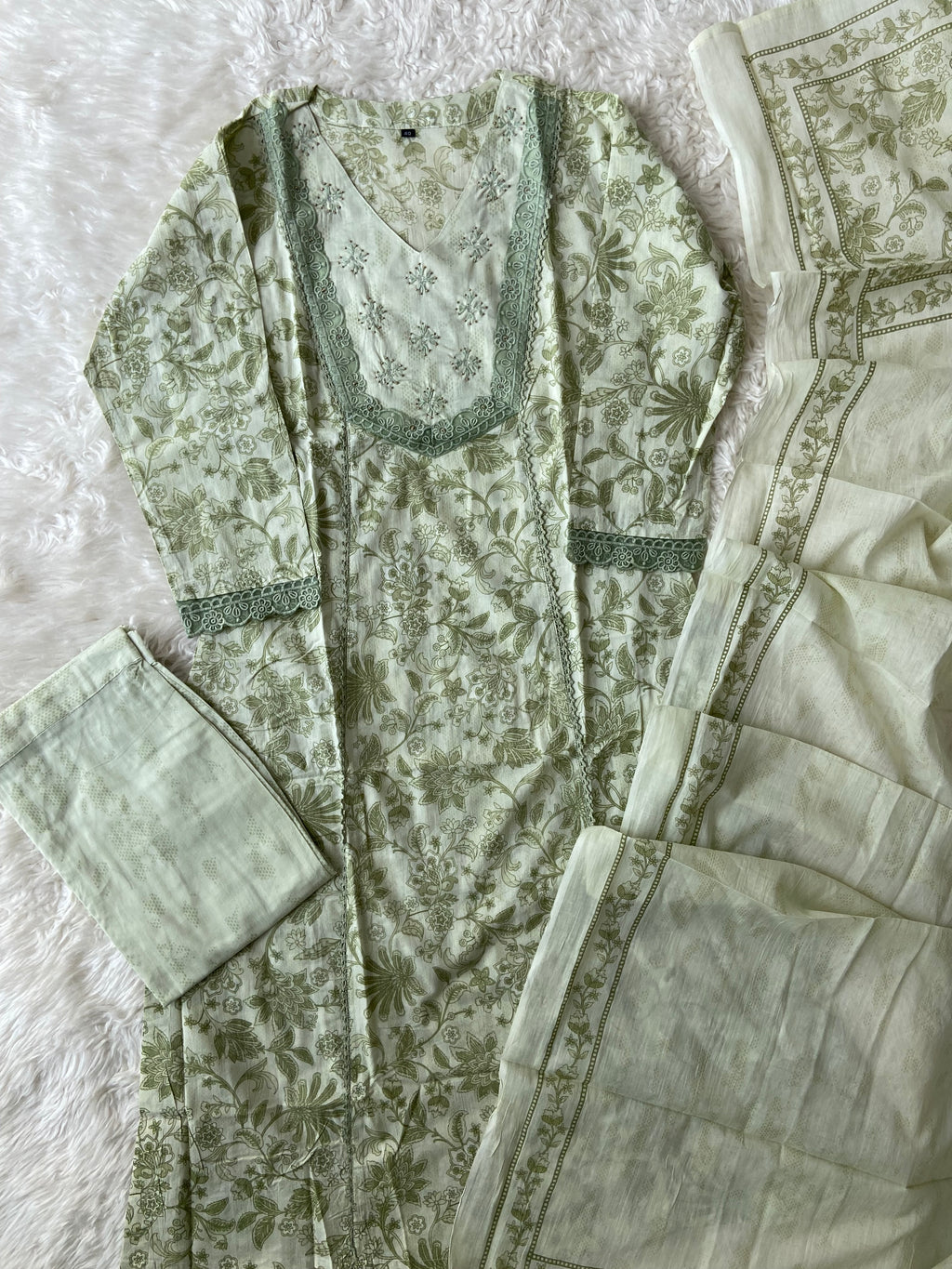 Premium Cotton Kurti Pant Dupatta Set