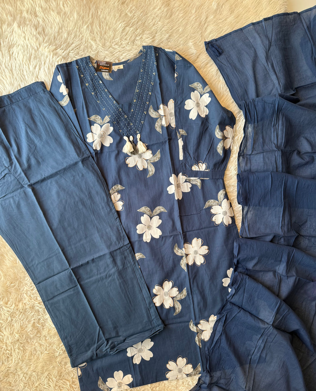 Premium Cotton Kurti Pant Dupatta Set