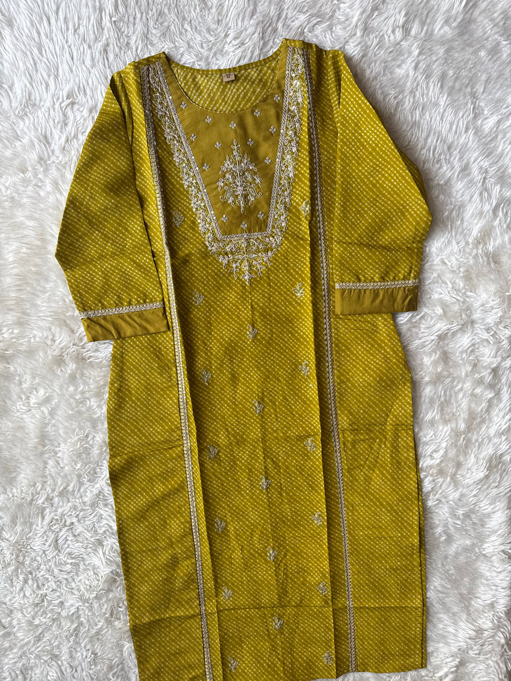 Pure Muslin Silk Kurti Pant Dupatta Set