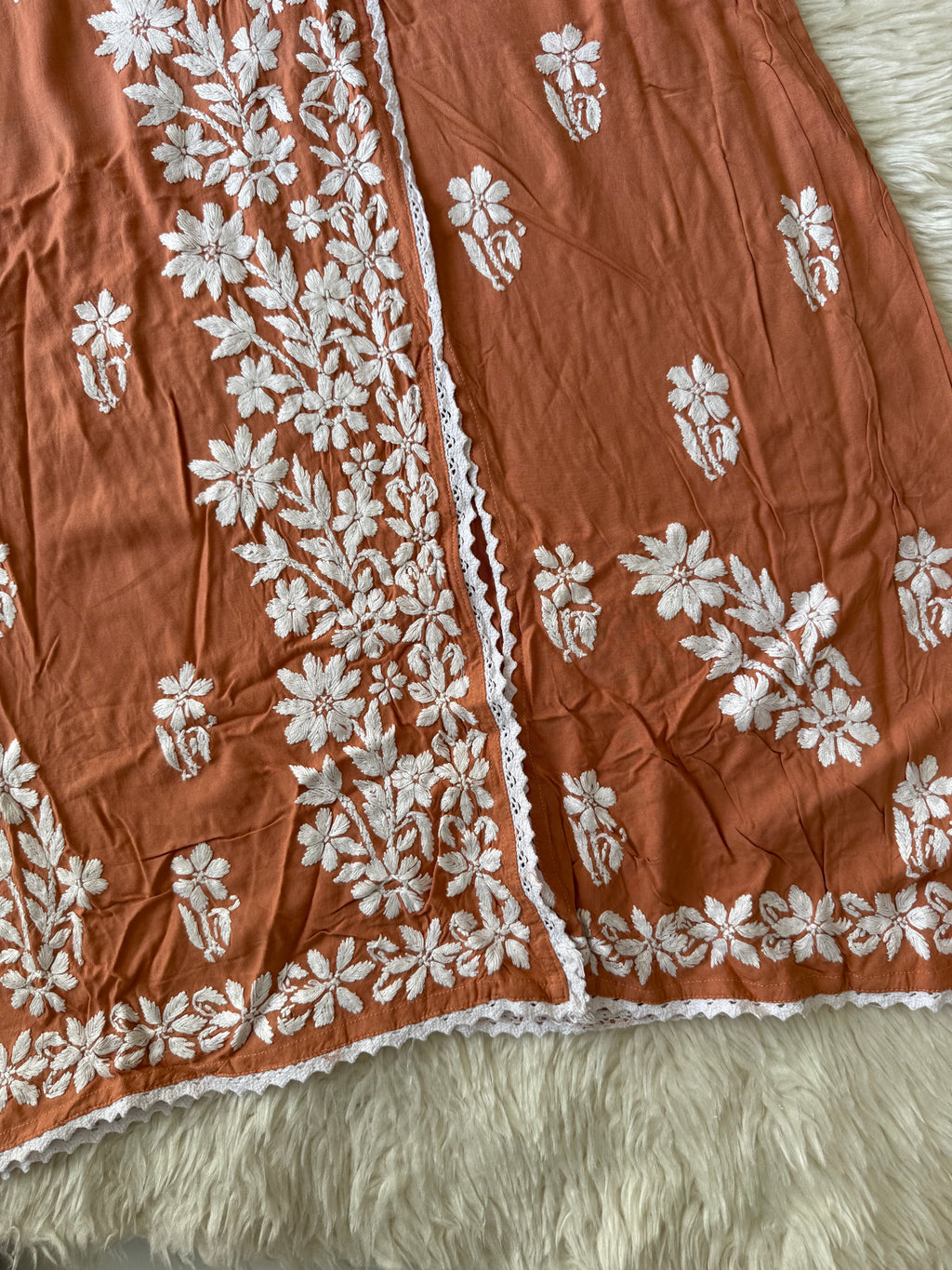 Heavy Rayon Angarkha Chikankari kurti